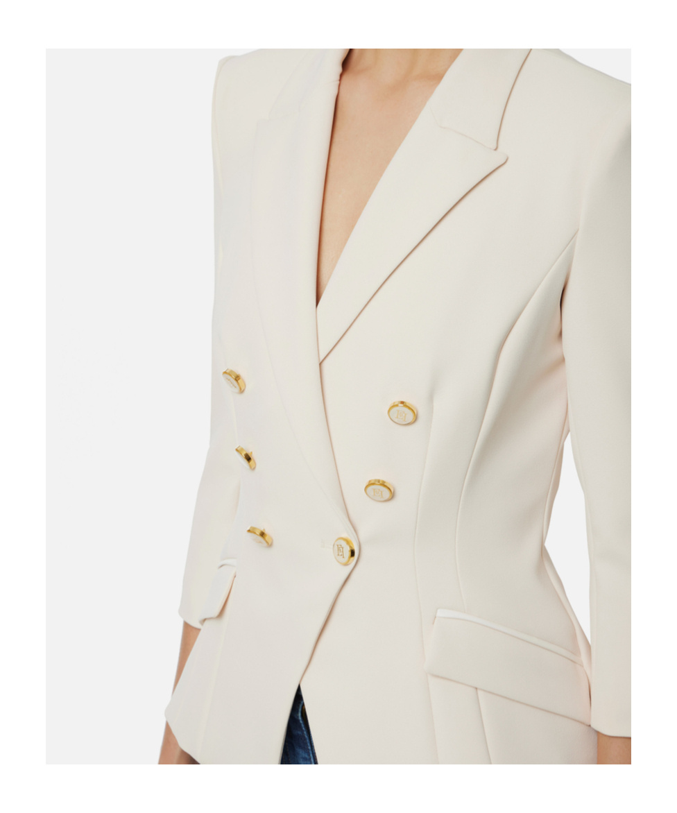 Elisabetta Franchi Double-breasted Blazer In Neutral