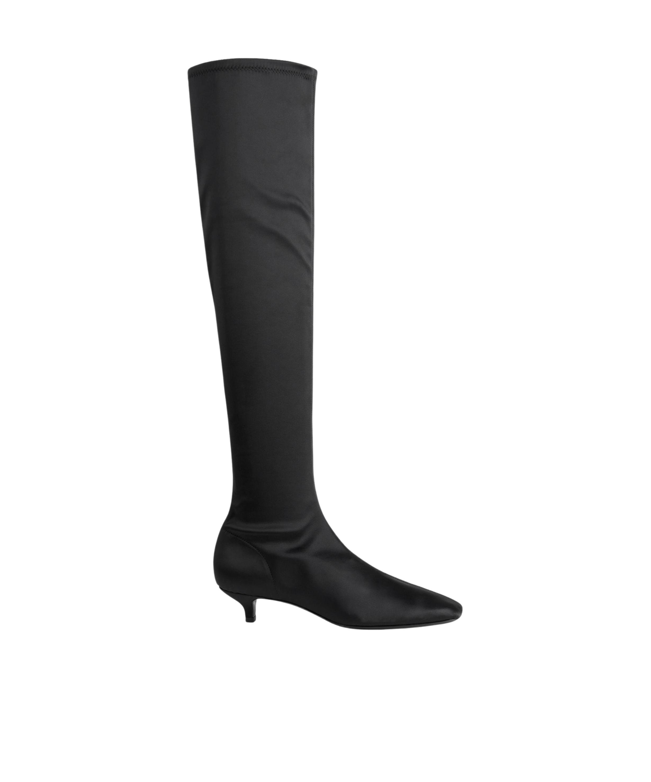 Totême 40mm Satin Knee-high Boots In Black