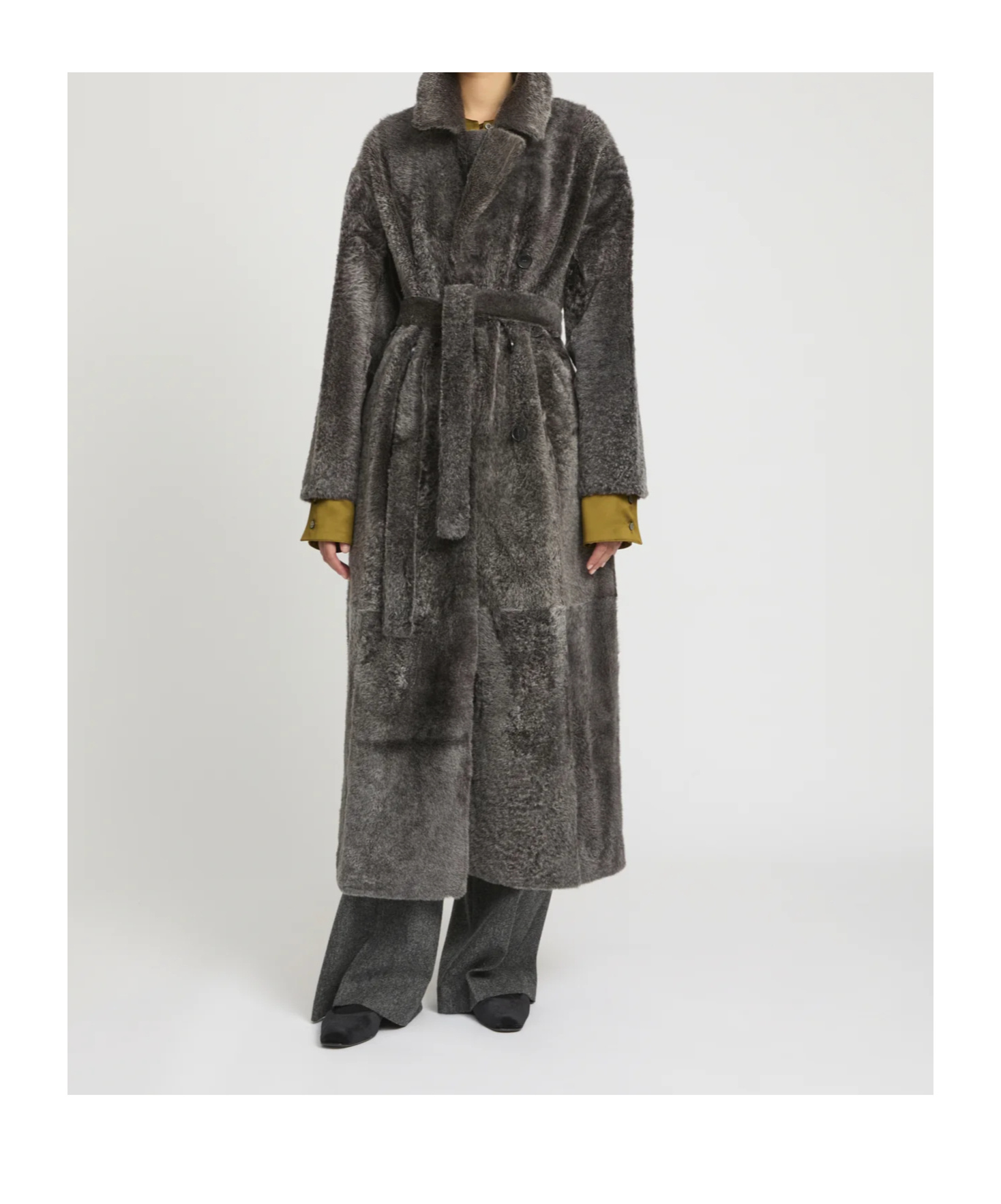 Yves Salomon Double-breasted Coat In Black