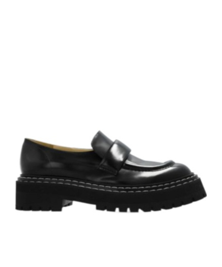 Shop Proenza Schouler Lug-sole Leather Loafers In Black
