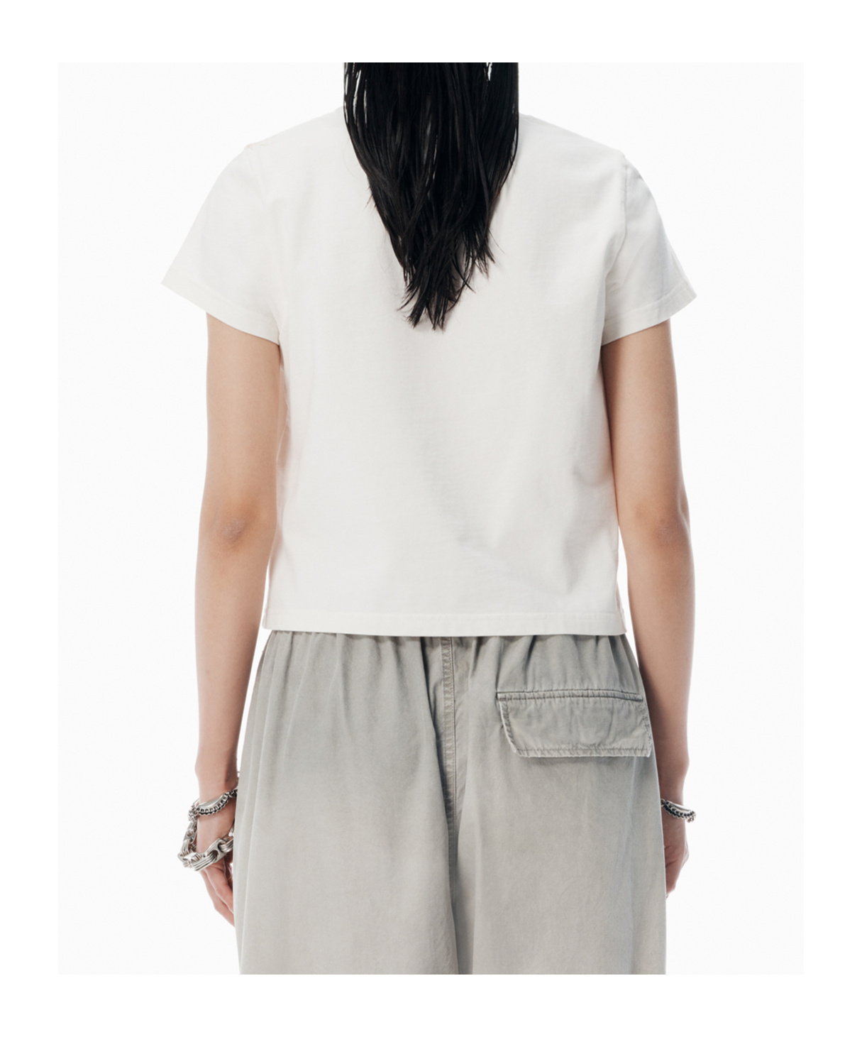 Alexander Wang Crystal Hotfix Logo Cotton Baby T-shirt Clothing In White