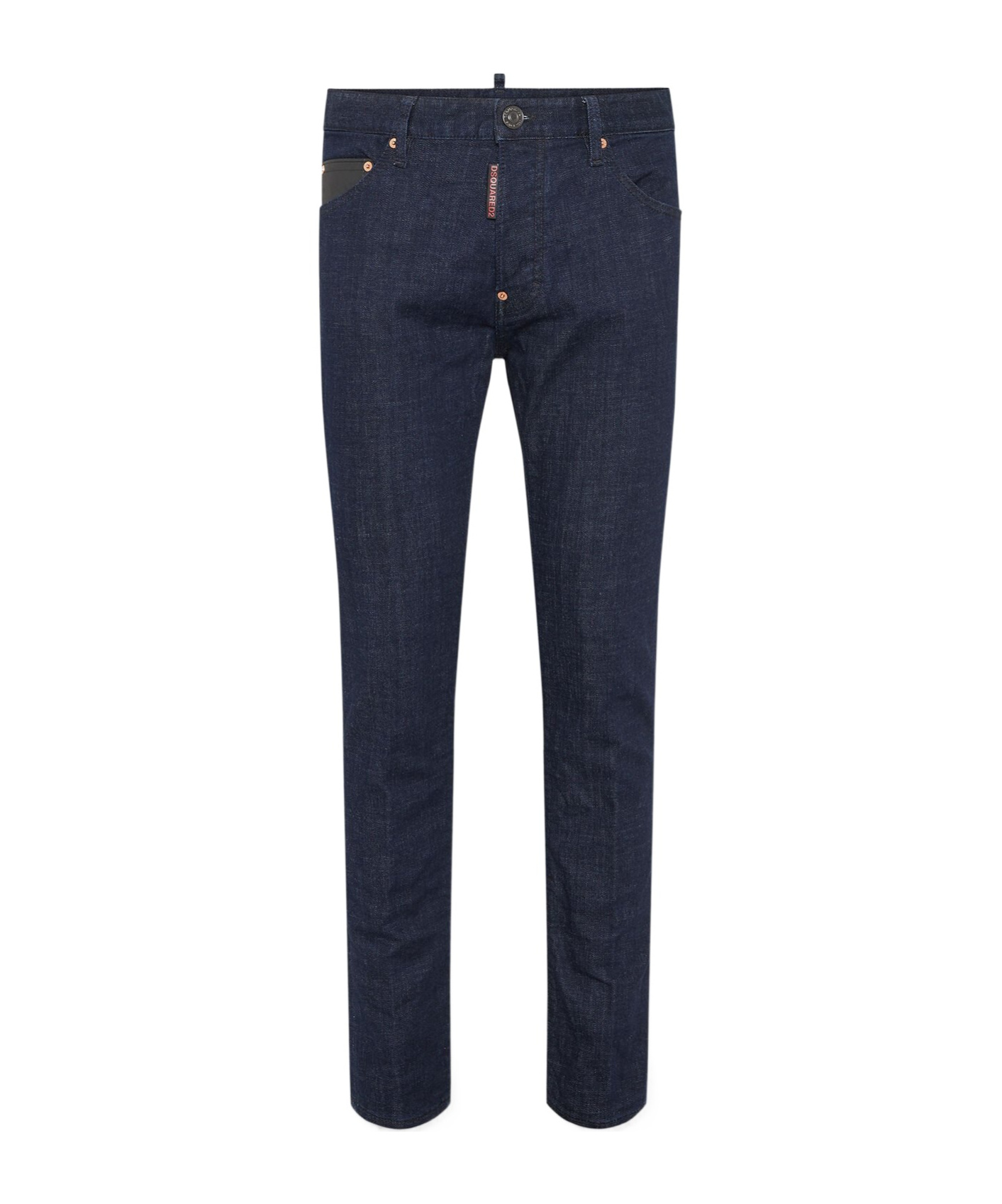 Dsquared2 Blue Jeans With Contrast Stitching And Logo Patch On The Back In Denim Man In Black