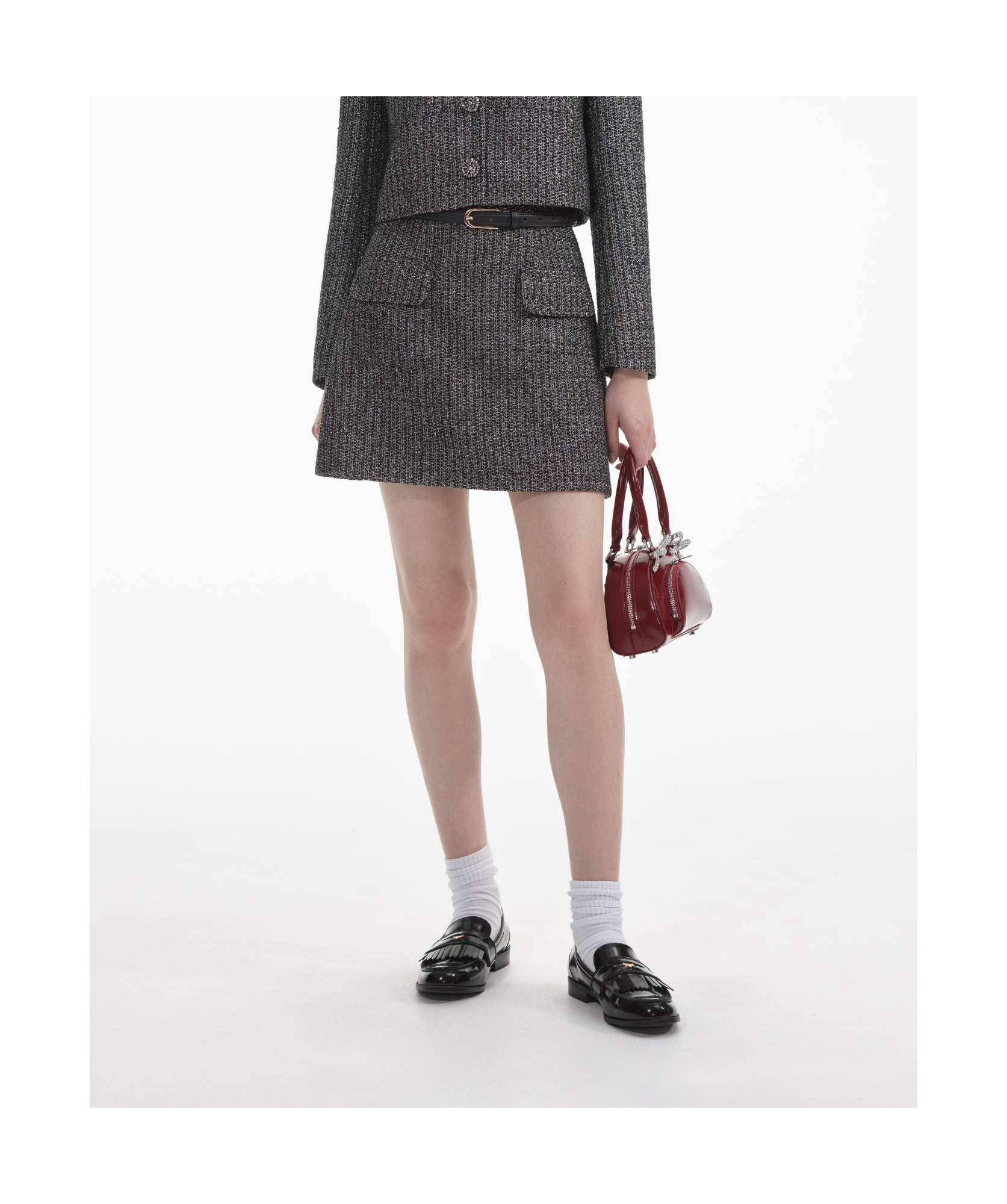 Self-portrait Circle Skirt In Black