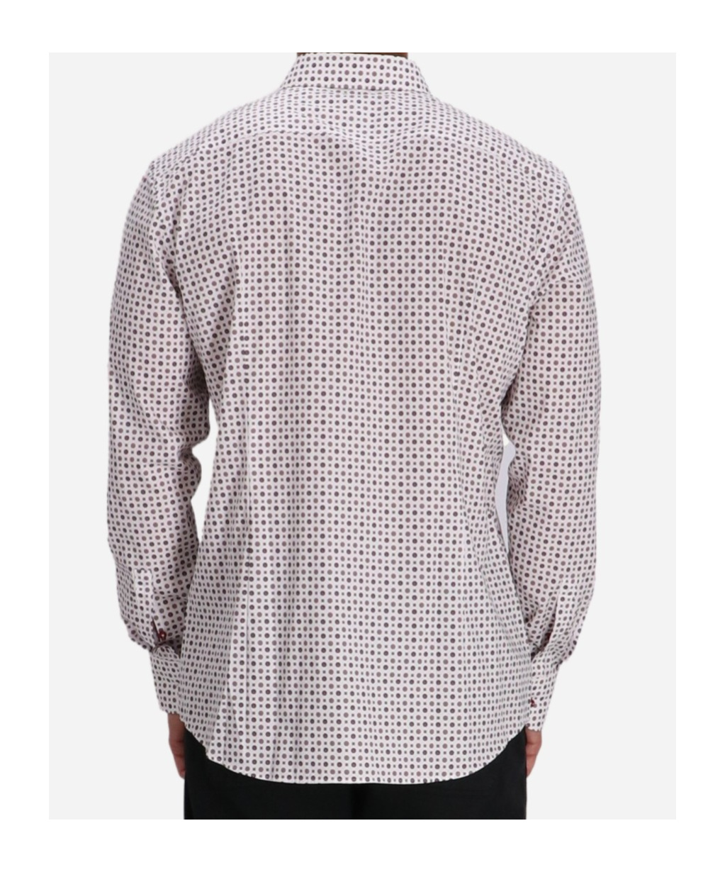 Hugo Boss Polka-dot Print Shirt In White