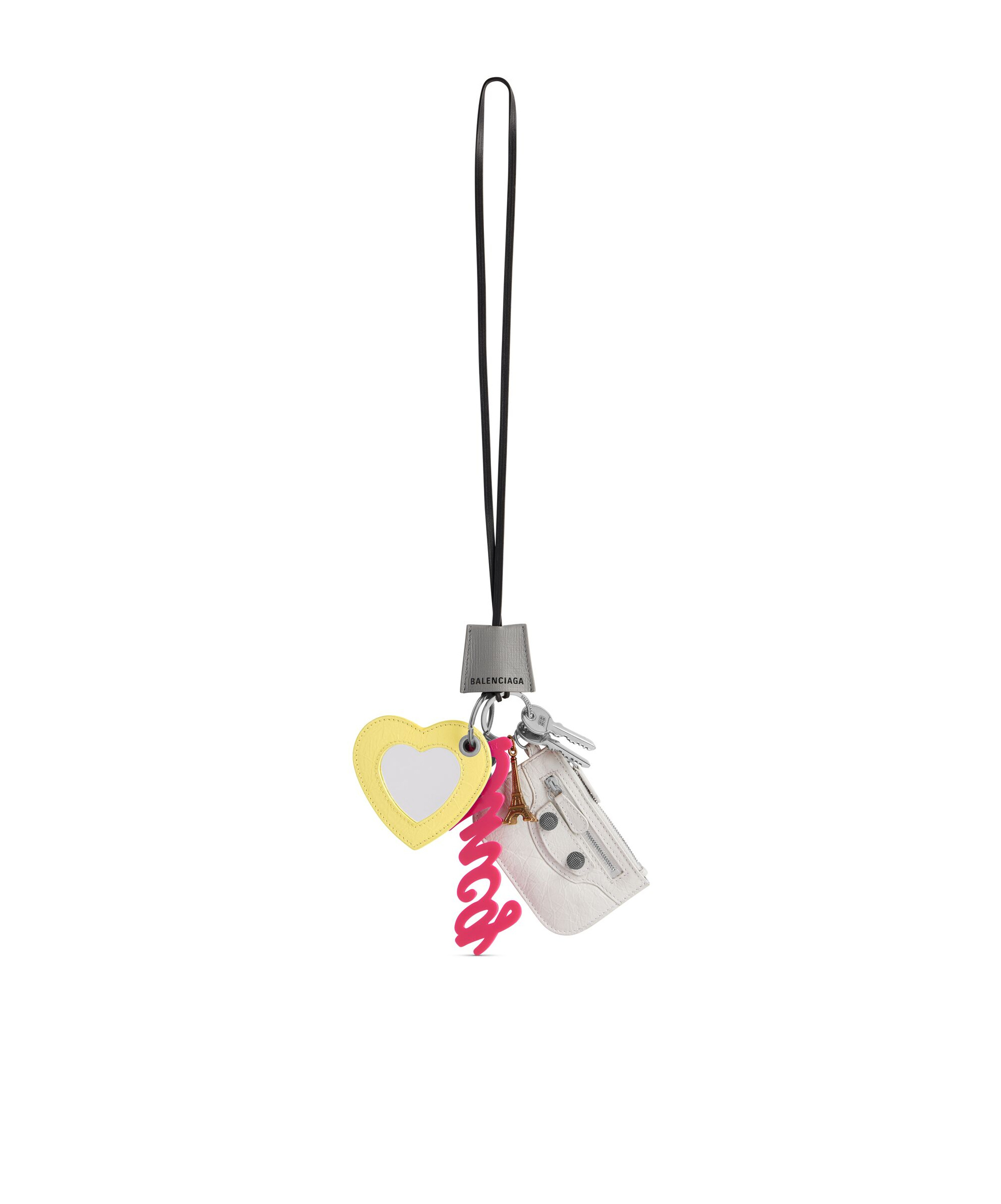 Balenciaga Le Cagole Keychain In Gray/white