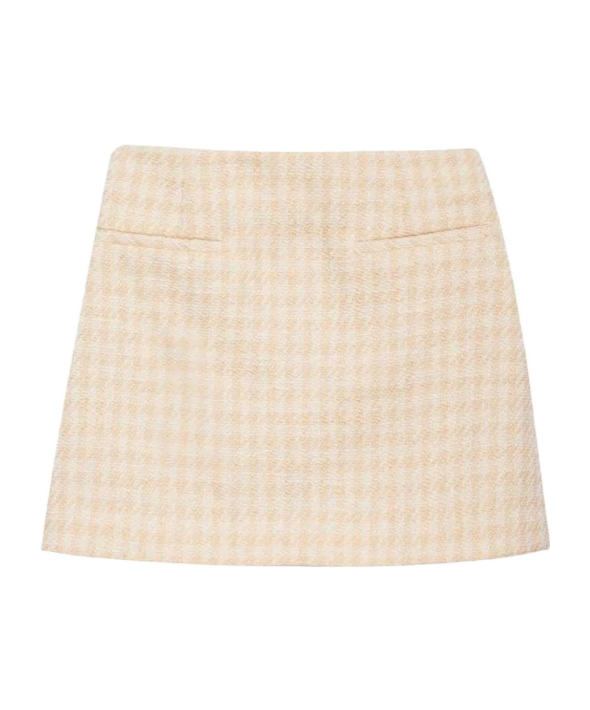 ANINE BING A SHORT SKIRT WITH A THOUSAND-BIRD PATTERN