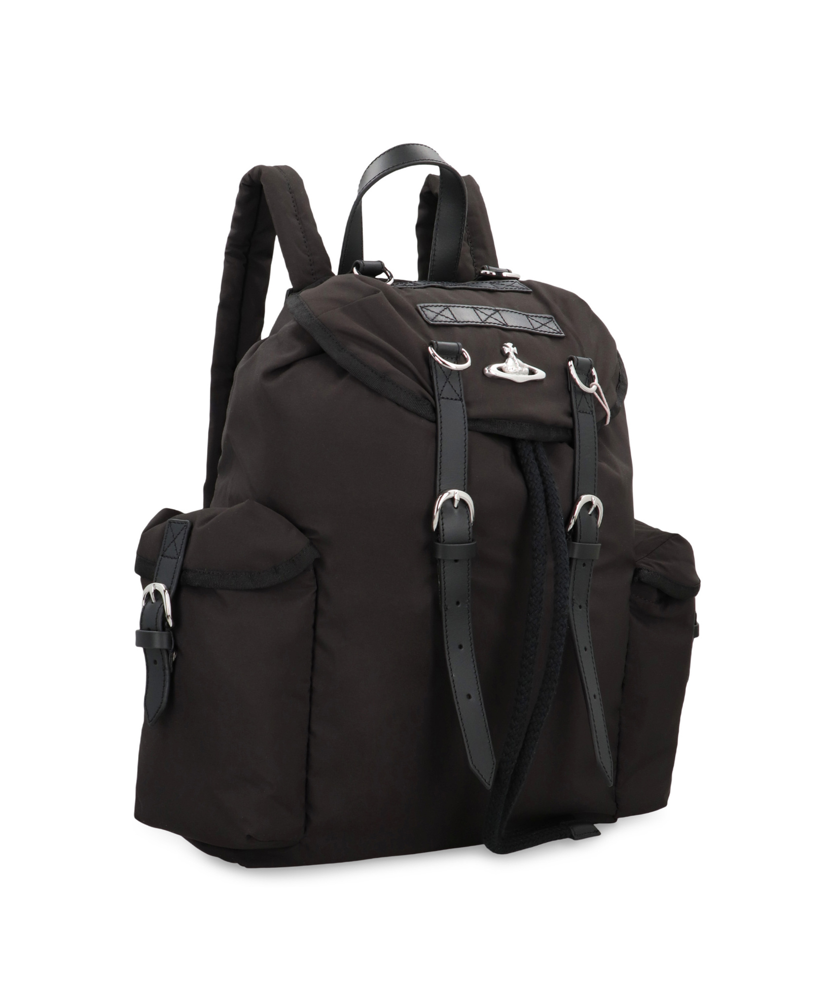 Vivienne Westwood Nylon Backpack With Logo In Brown