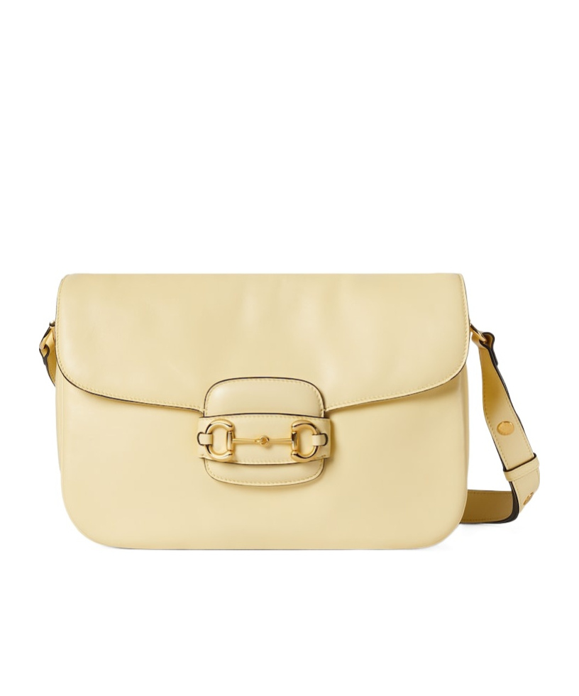 Gucci Horsebit 1955 Aura Medium Shoulder Bag In Yellow