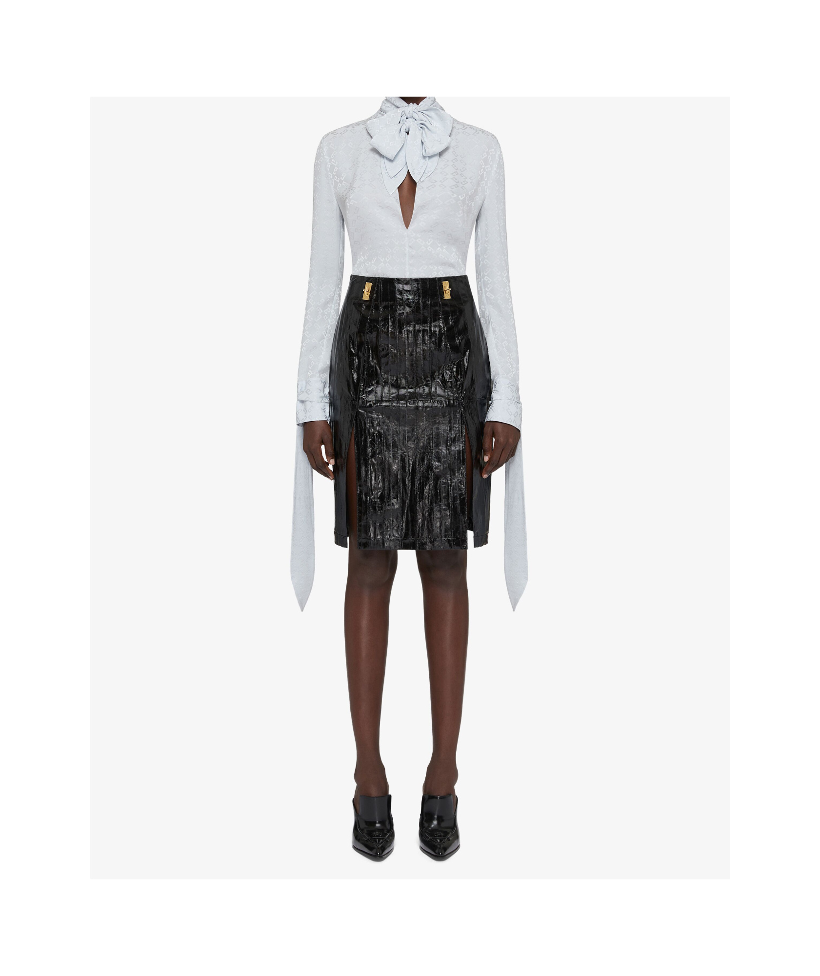 Givenchy Blouse Avec Nauds En Jacquard Monogramme 72 In White