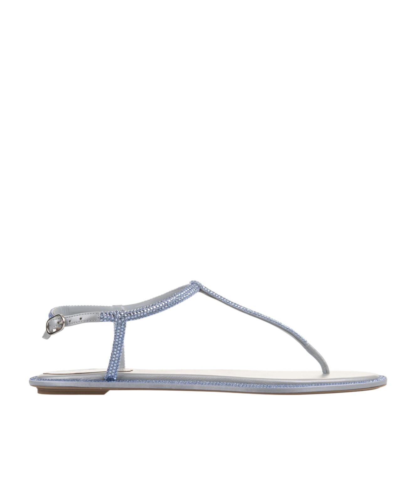 René Caovilla Light Blue Diana Low Jewel Sandals In Gray