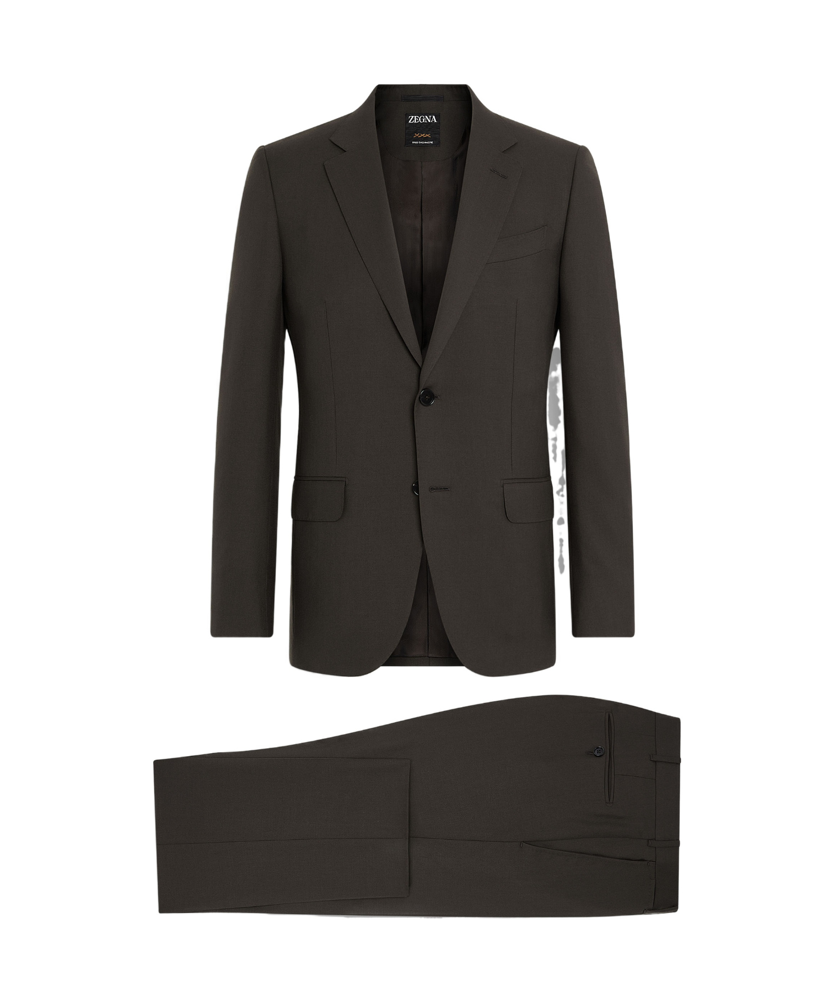 Zegna Single-breasted Suit In Brown