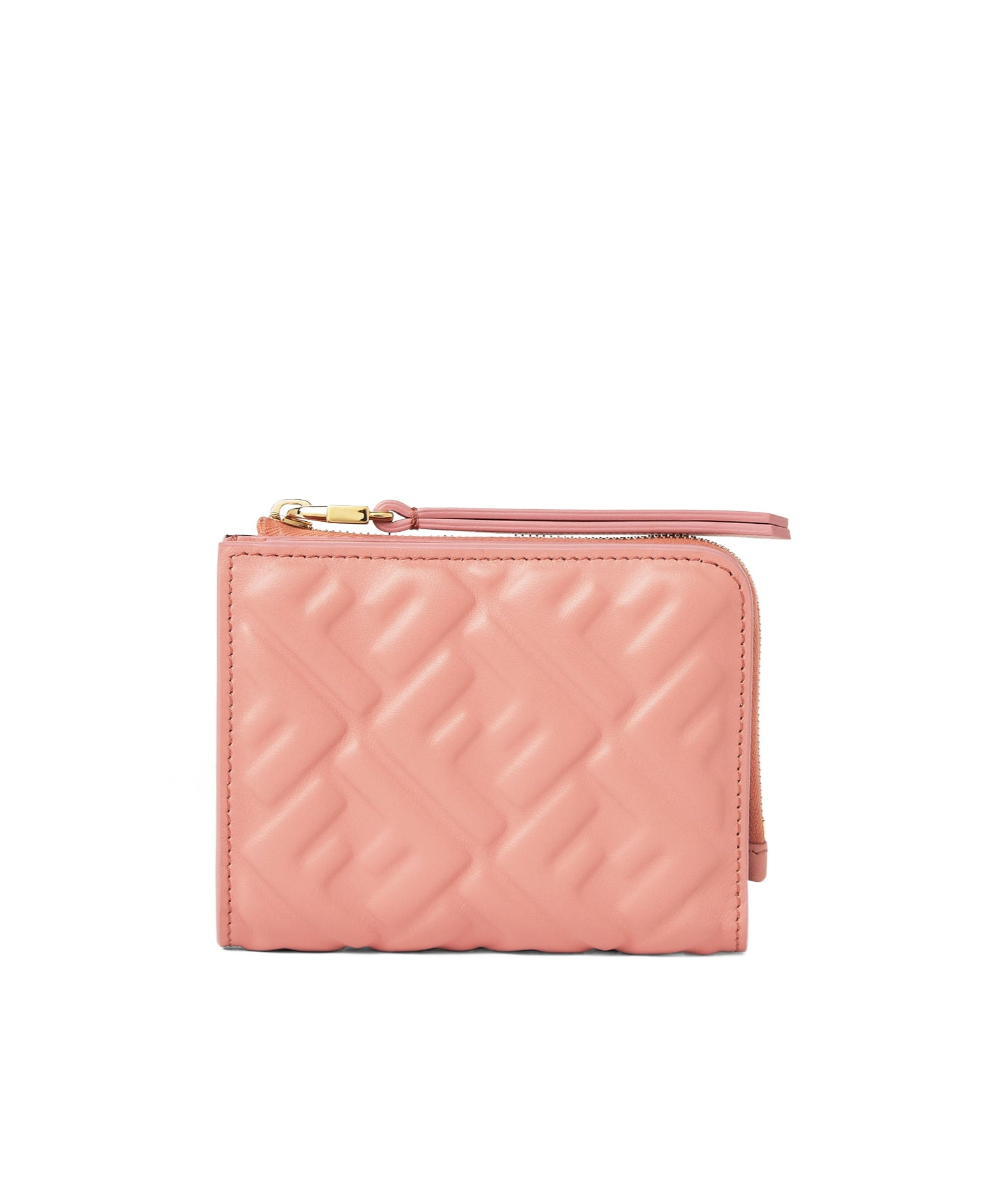 Fendi Slim Baguette Wallet In Pink Nappa With Ff Motif Women In Pink