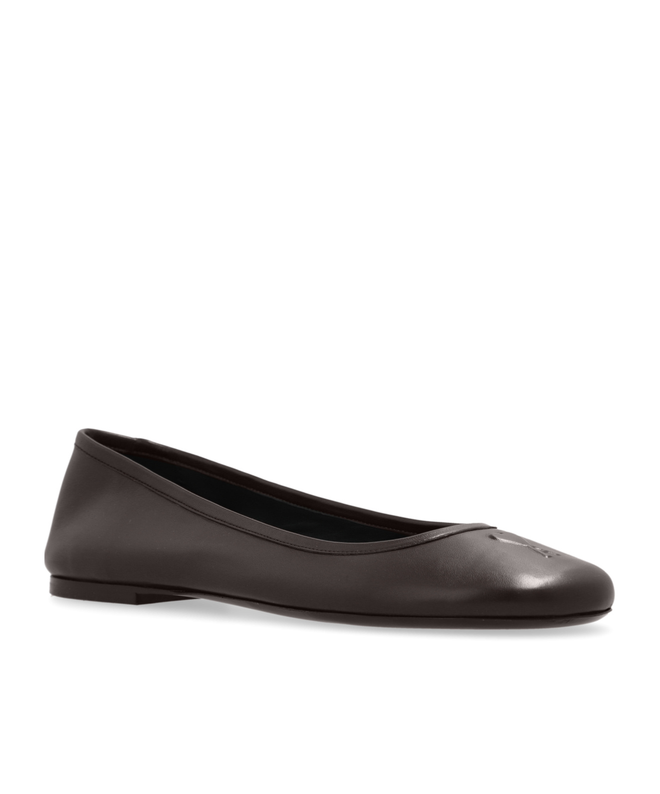 Ami Alexandre Mattiussi Ami Logo Embossed Round-toe Ballet Flats In Black