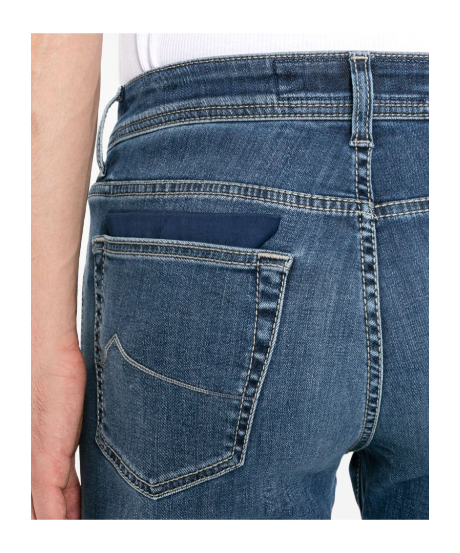 Jacob Cohen Slim Faded Effect Jeans With Belt Loops In Blue