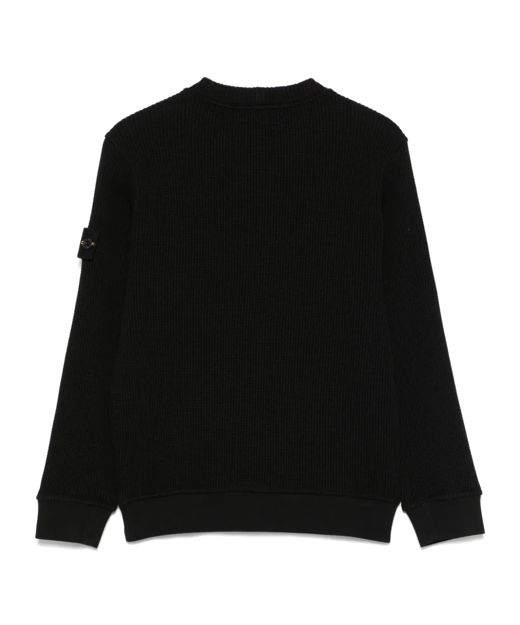 Stone Island Waffle-texture Sweater In Black