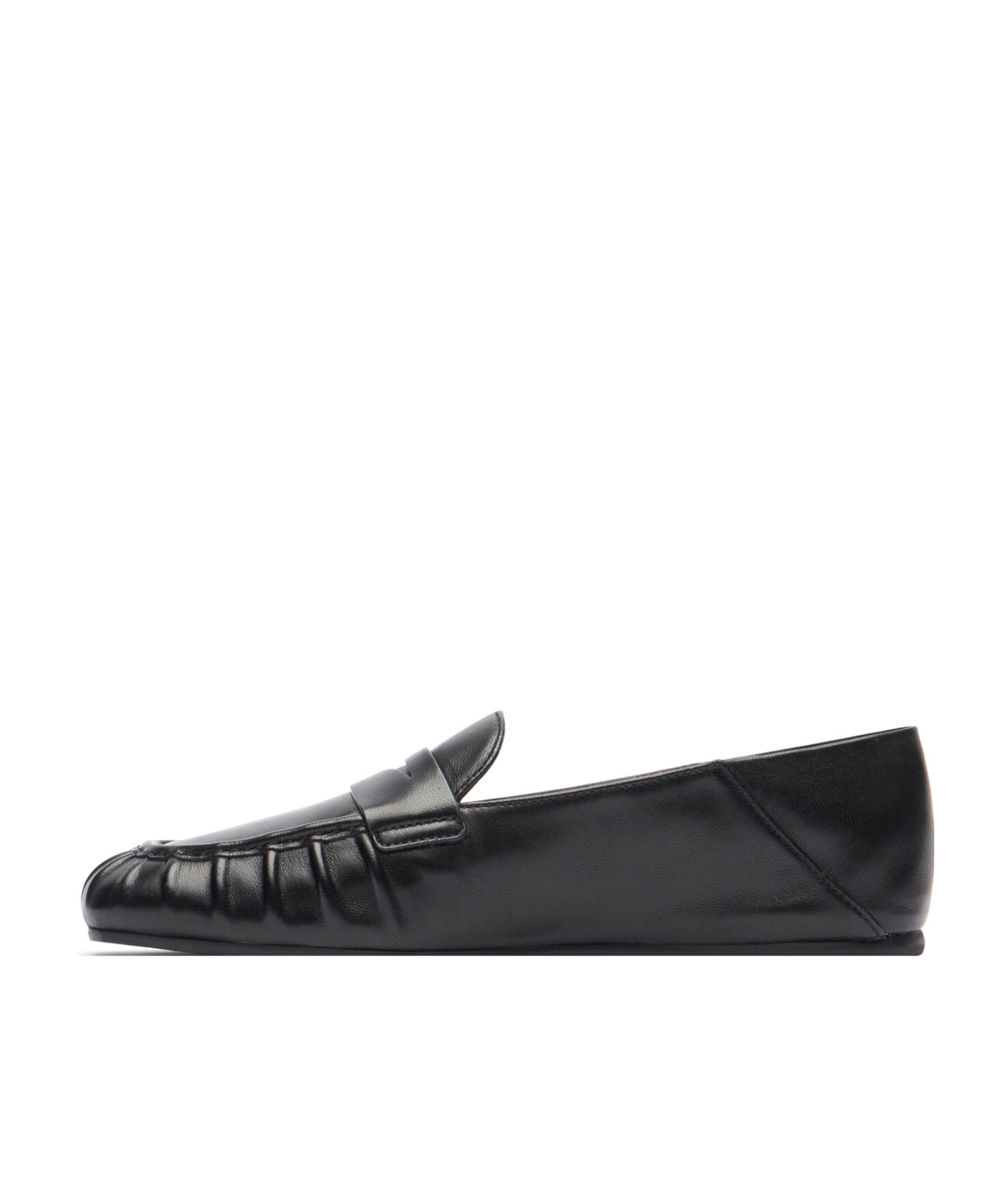 Stuart Weitzman Almond Toe Leather Loafer With Textured Detailing