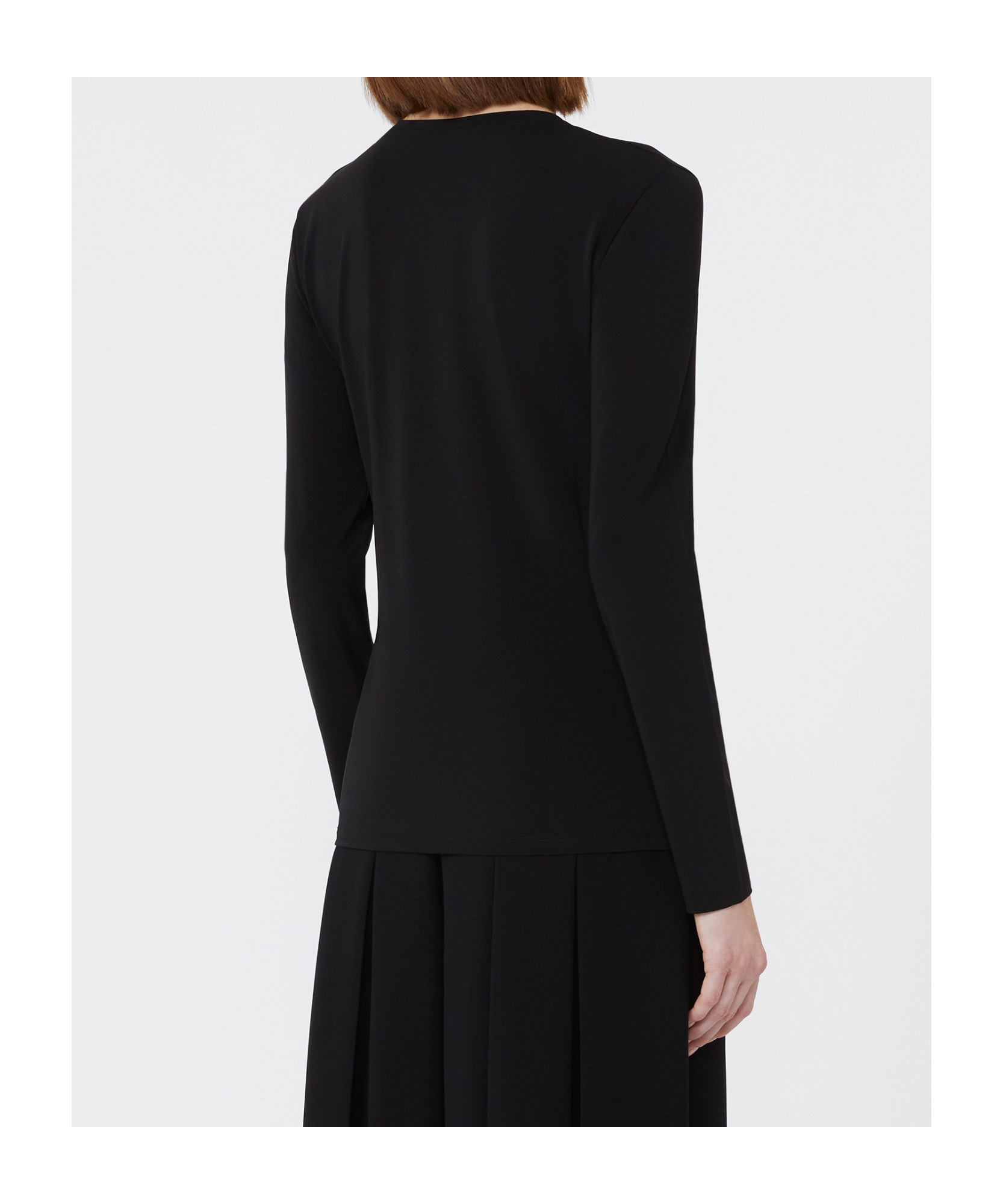 Max Mara Viscose Mesh T-shirt In Black