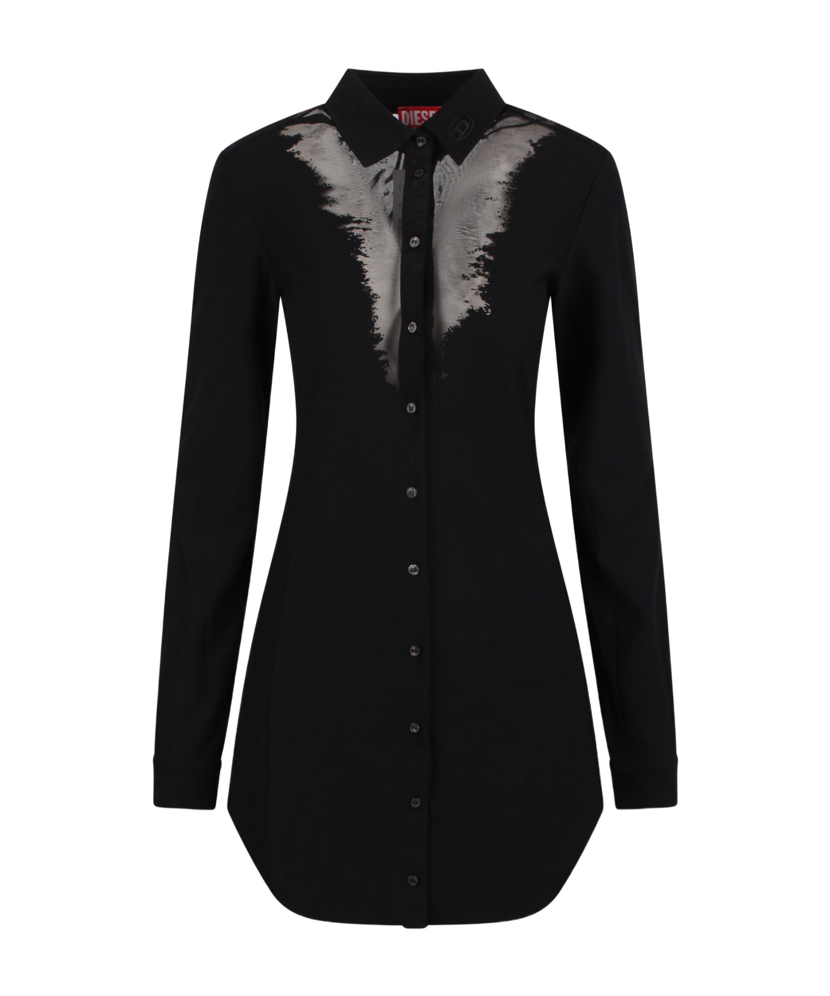 Diesel Shirt Long-sleeved Dress In Black