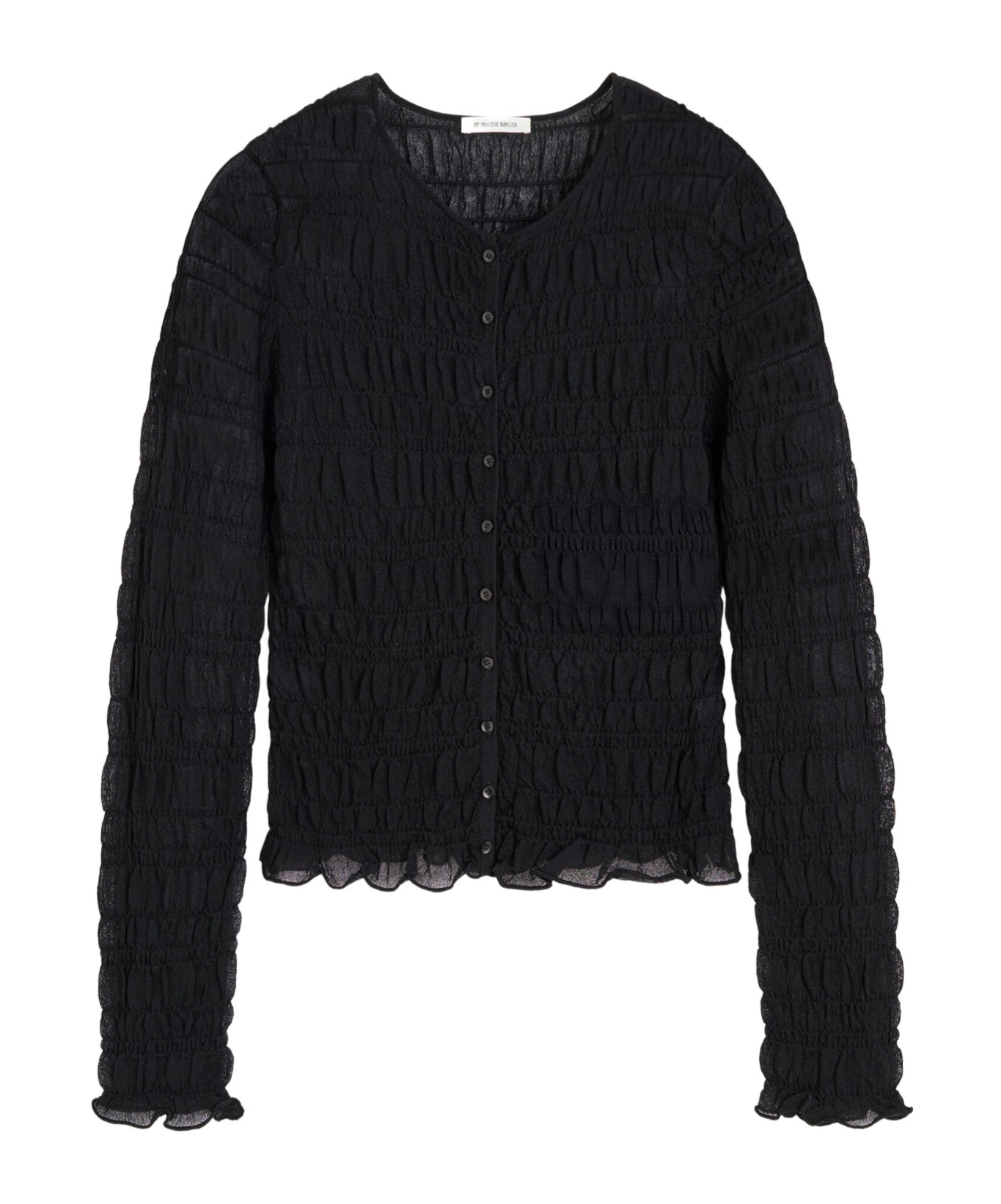 By Malene Birger Ebba Ruffled Cardigan In Black