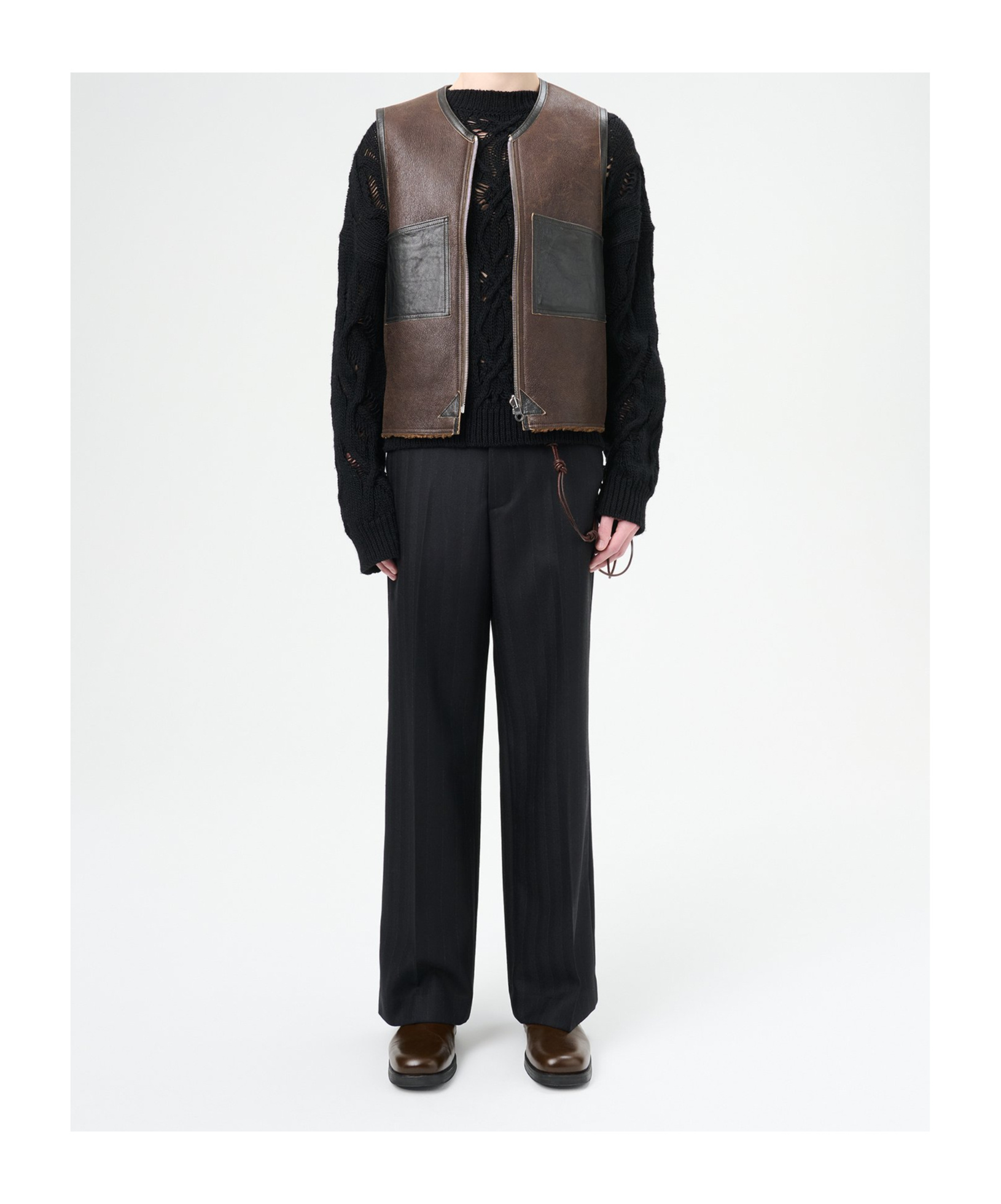 Our Legacy Double-sided Wool Vest In Black