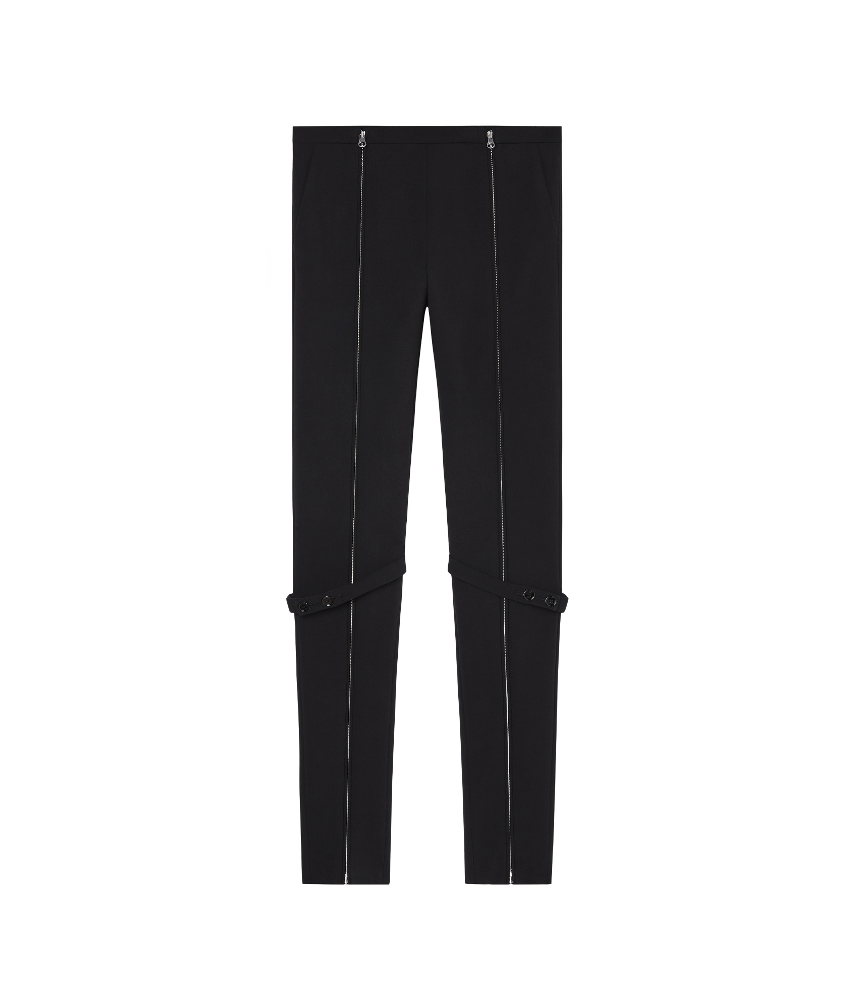 Courrèges Zip Wool Blend Pants In Black