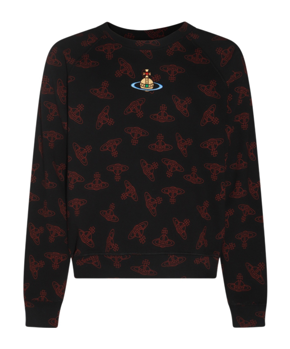 Vivienne Westwood Black And Red Cotton Sweatshirt In Black
