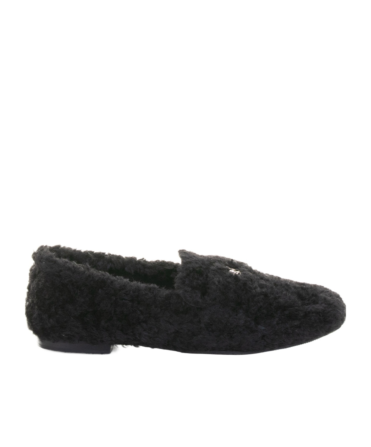 Casadei Shearling Slip-on Loafers In Black