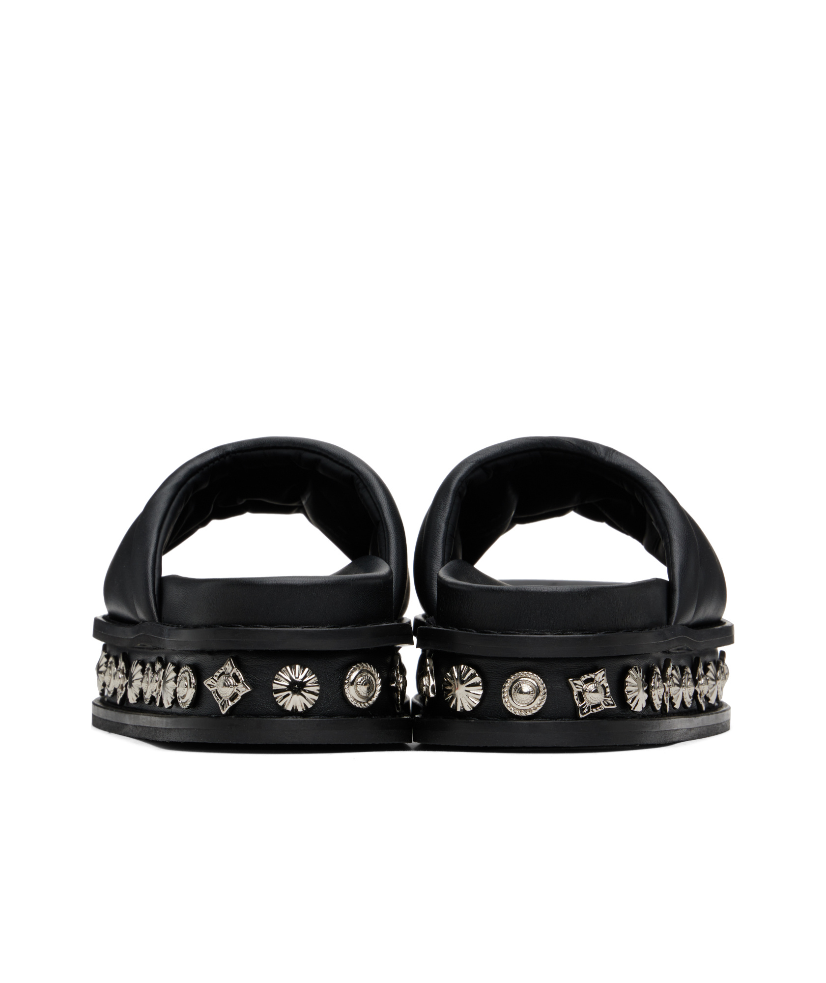 Toga Virilis Round Toe Flat Slippers In Black
