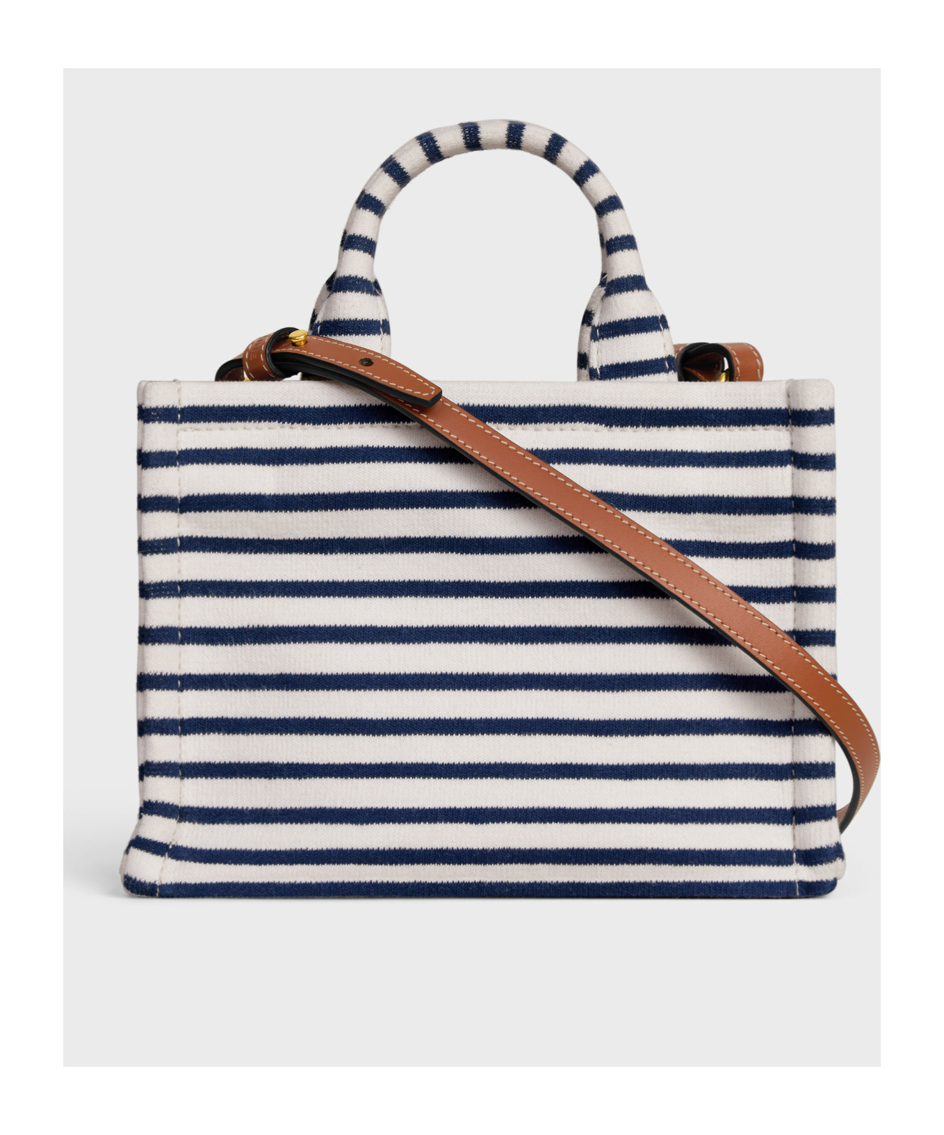 Celine Mini Cabas Shoulder Bag In Navy Blue/tan
