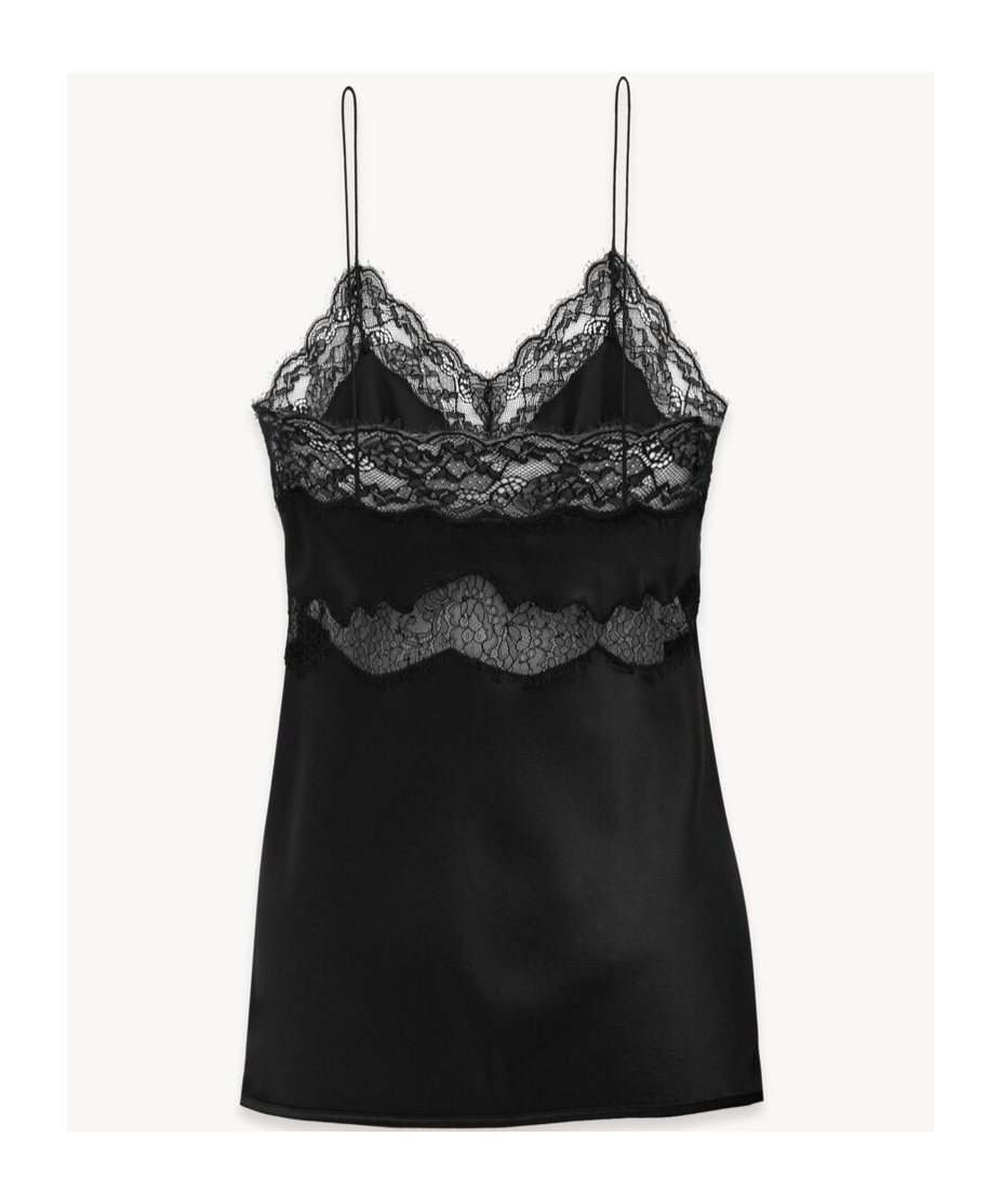 Saint Laurent Thin Shoulder Strap Sling In Black