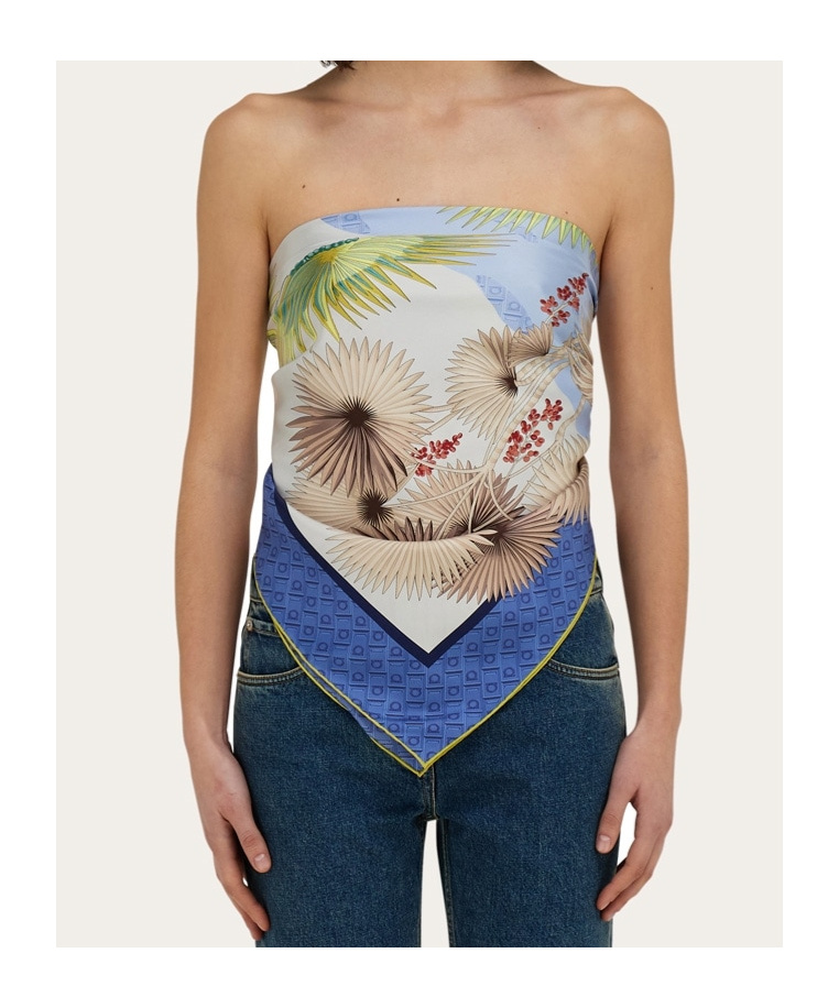 Ferragamo Square Floral Print Silk Scarf In Multi