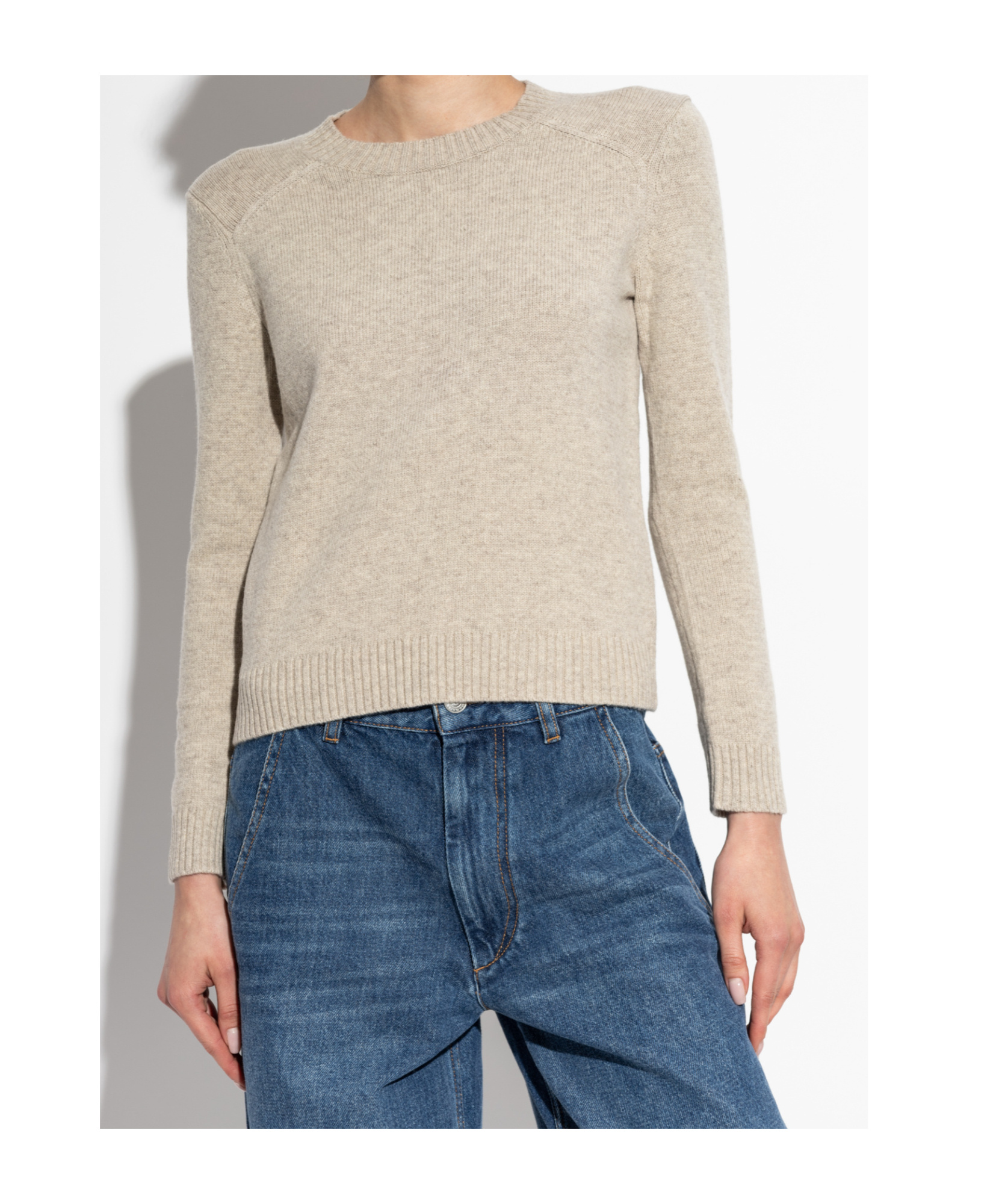 Isabel Marant Étoile Isabel Marant Etoile Ludma Gray Round Neck Sweater In Nude