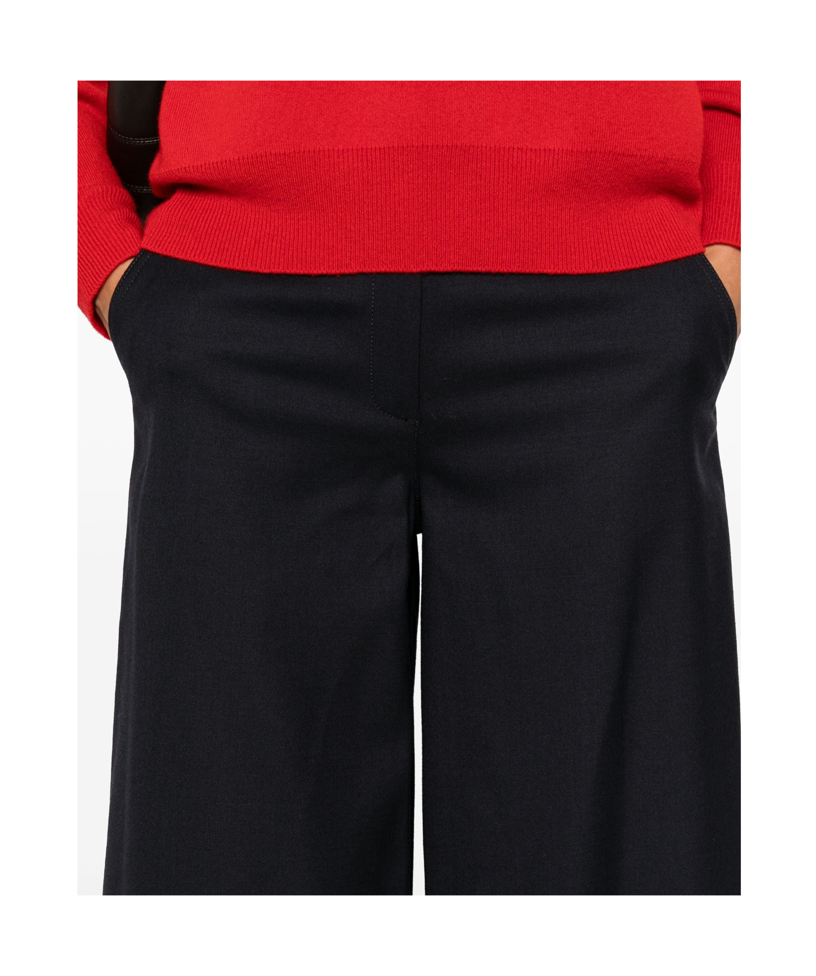 Theory Women's Wool Flannel Ultra Wide-leg Pants In Black