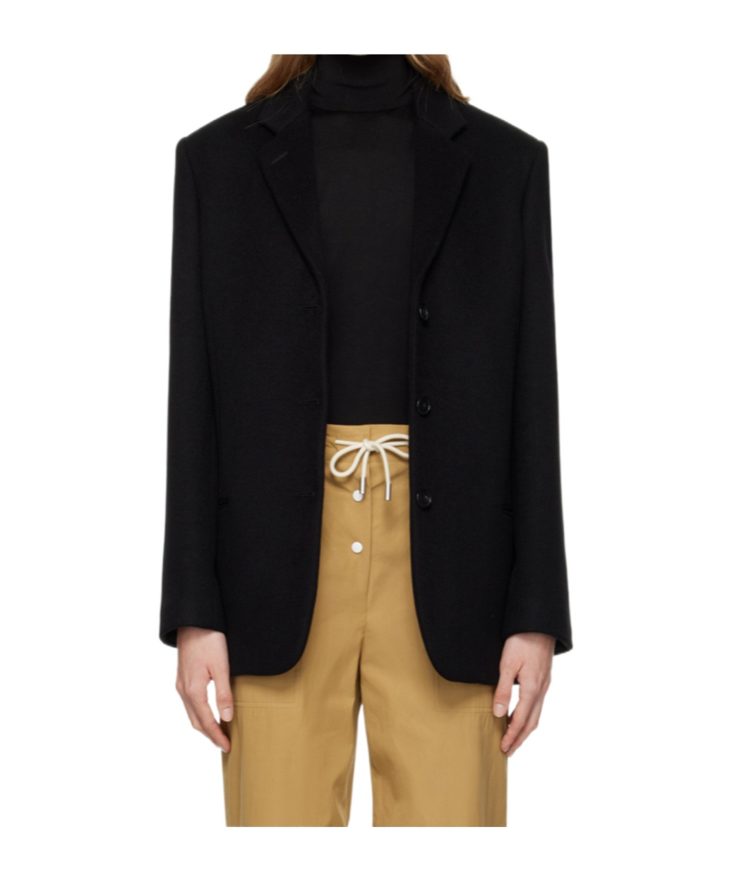 The Row Long-sleeved Suit Coat In Black