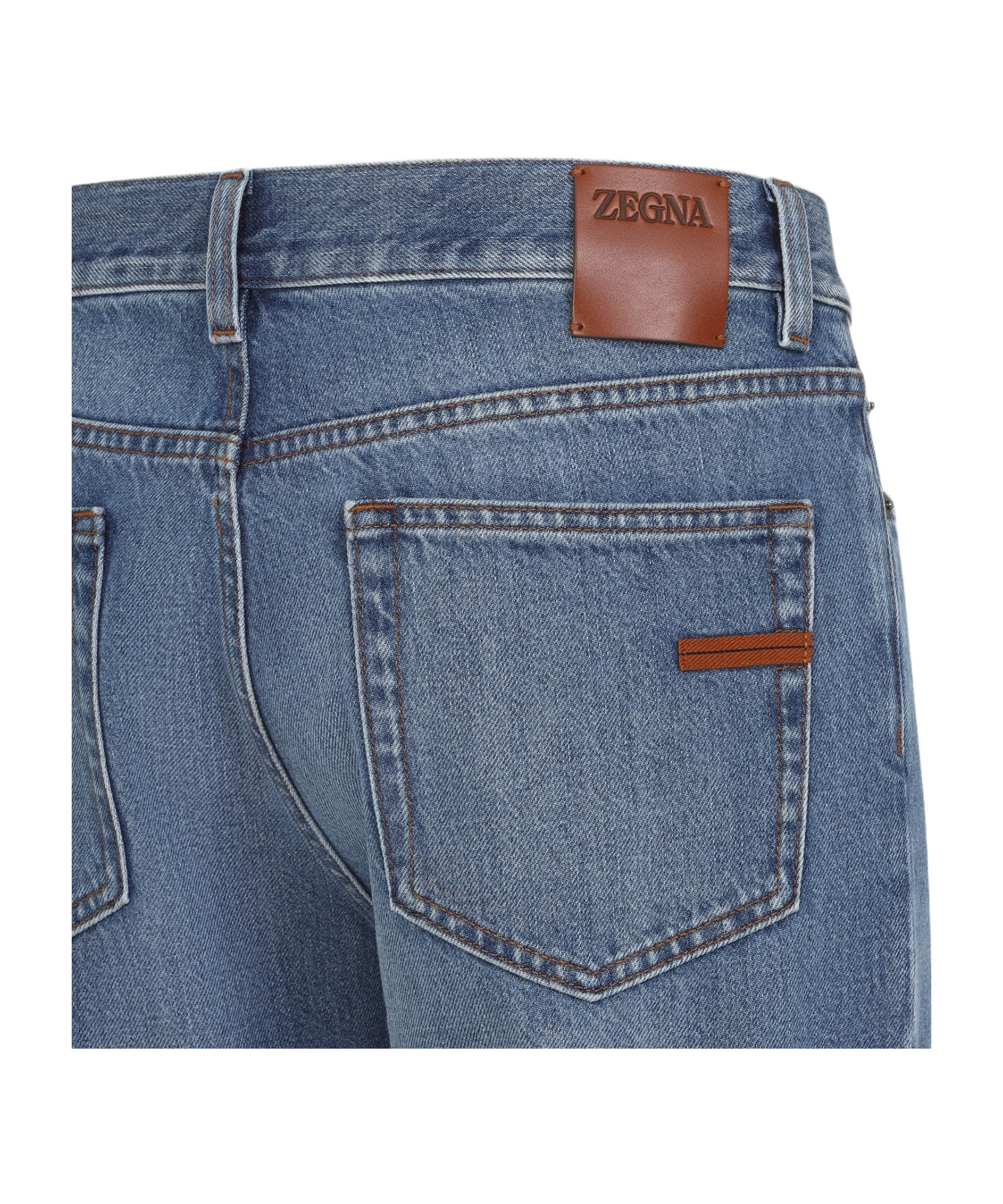 Zegna Belt-loop Jeans In Blue
