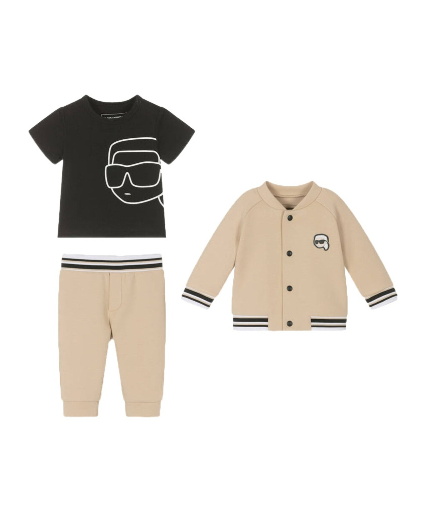 Karl Lagerfeld Three Piece Sportswear Set In Nude