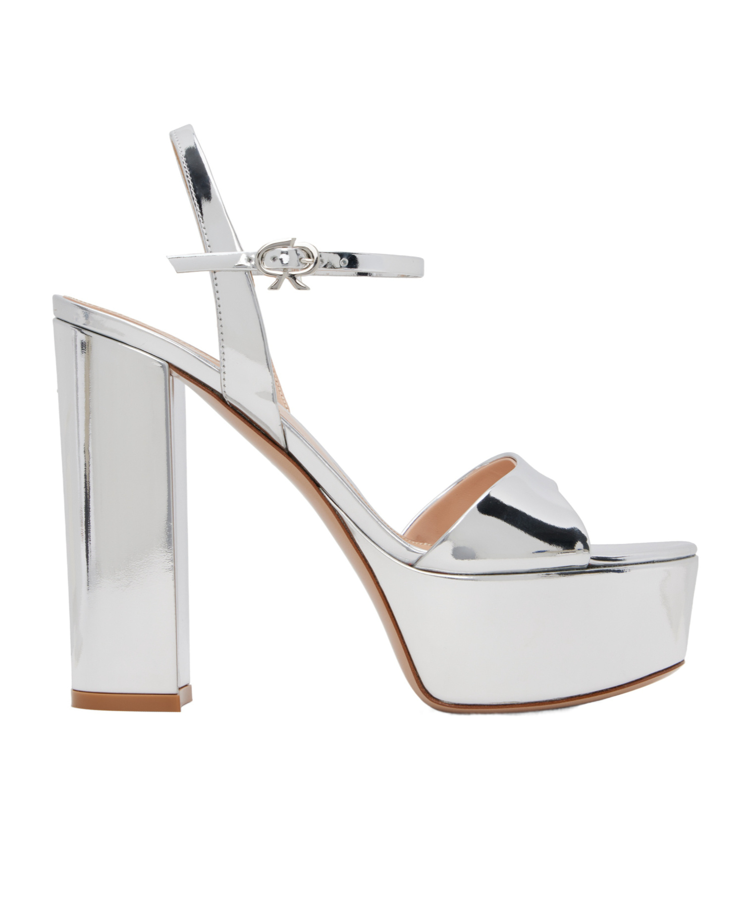 Gianvito Rossi Metallic Ankle-strap Platform Sandals In Silver