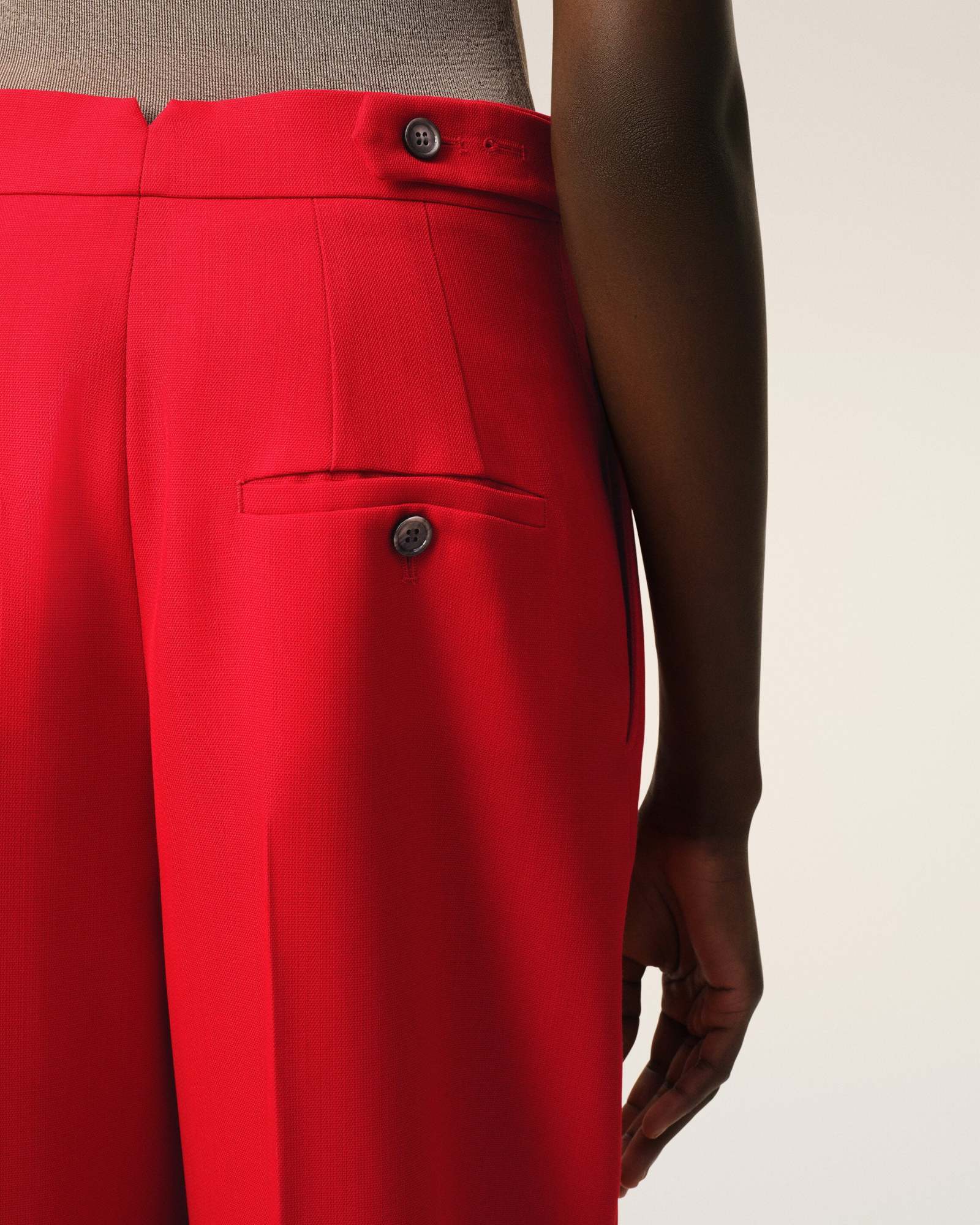 Ami Alexandre Mattiussi Red Wool High Waist Large Trousers Red In Red