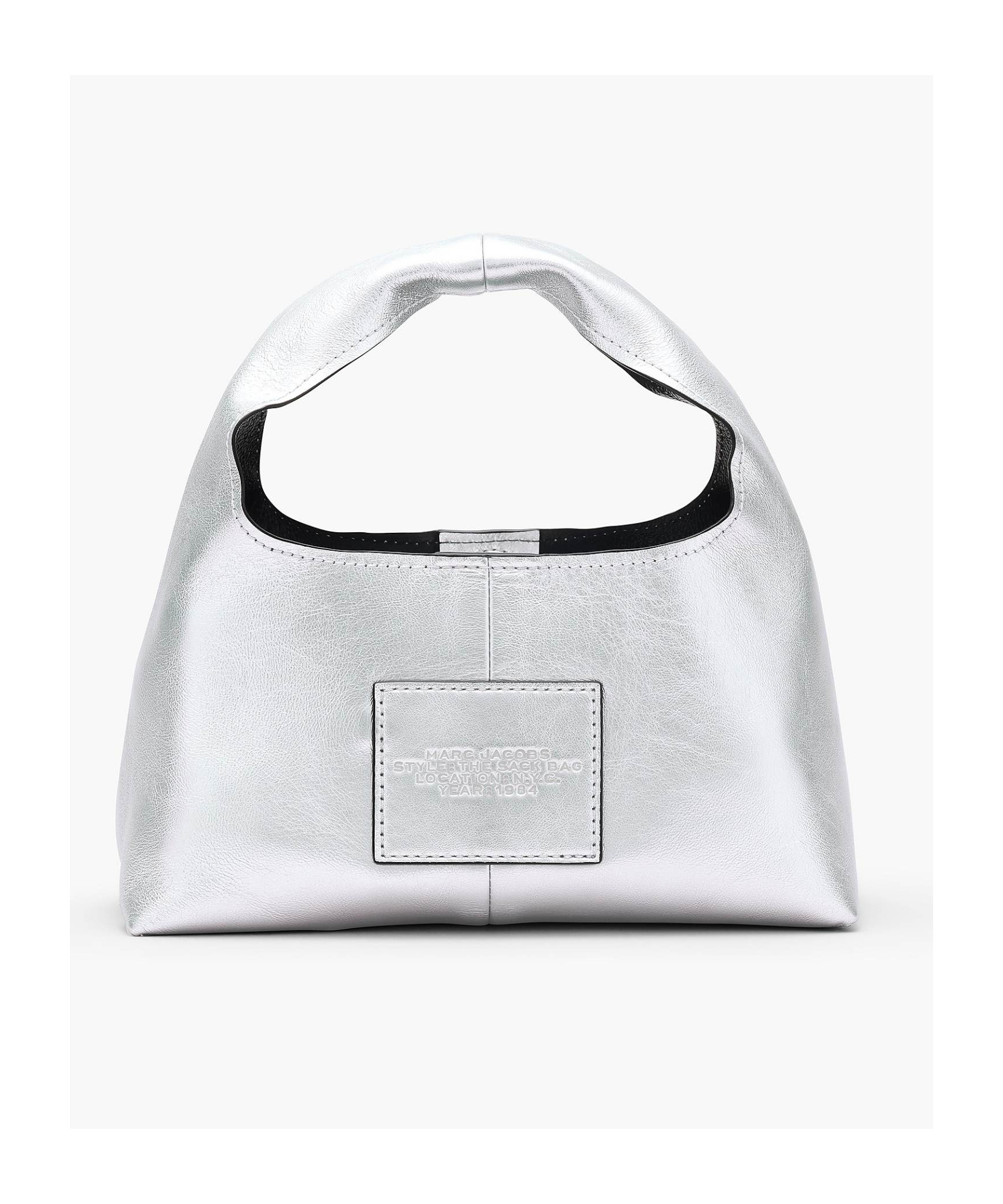 Marc Jacobs The Metallic Leather Mini Sack Bag In Silver