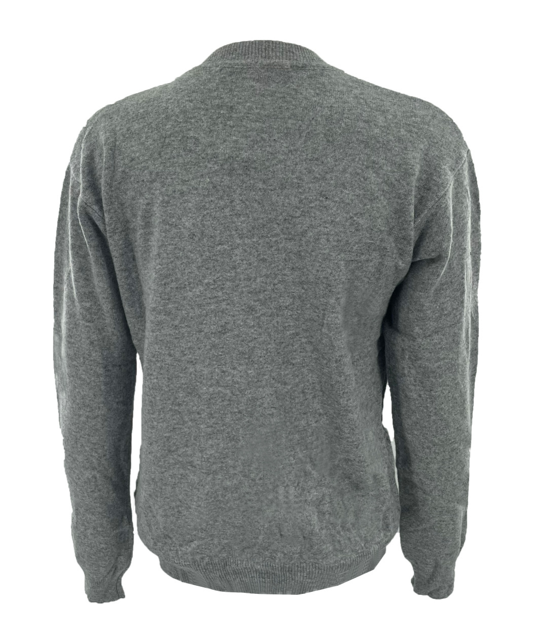 Shop Moschino Round-collar And Long-sleeved Sweater In Gray