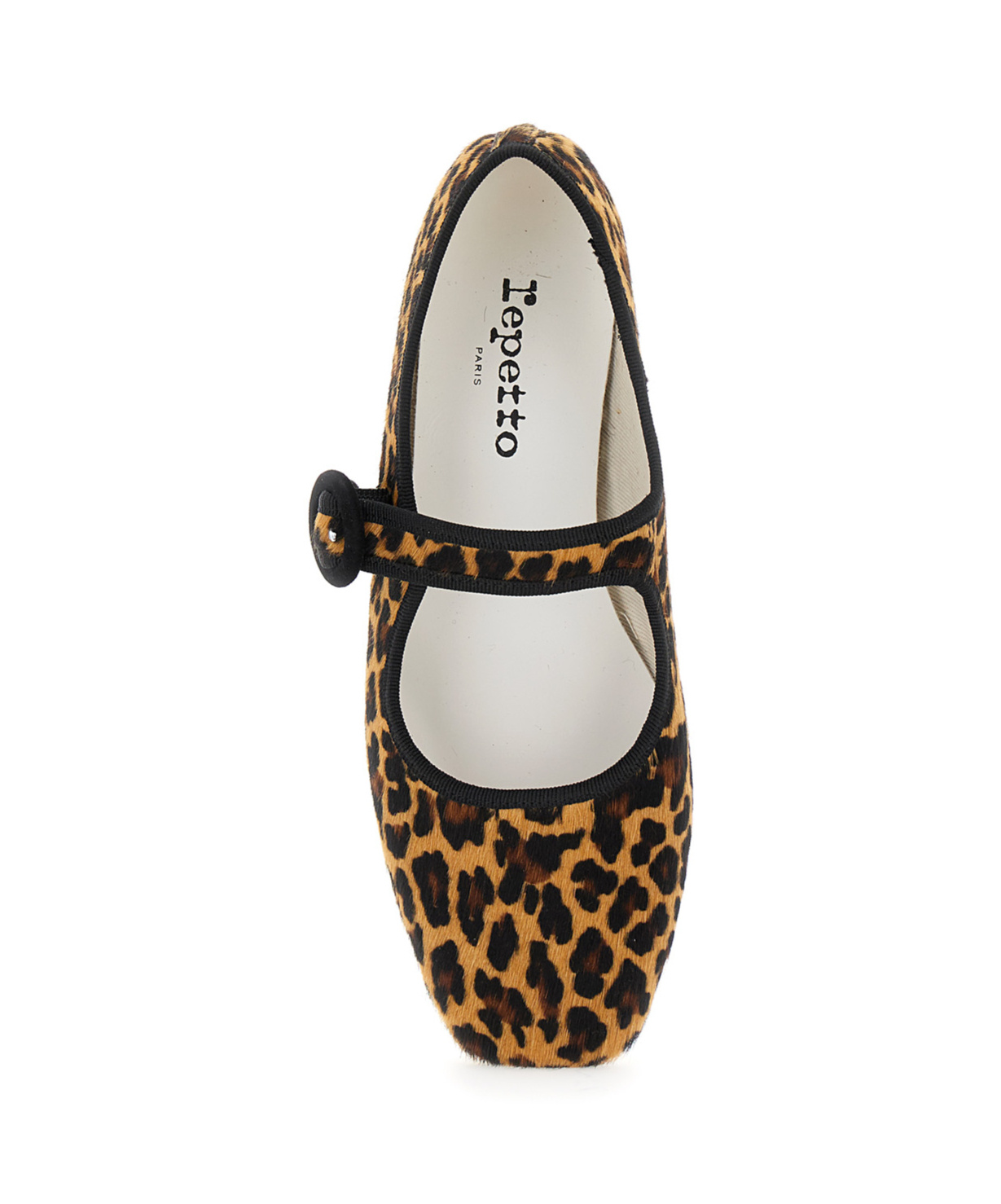 Repetto 'georgia' Brown Ballet Flats With Leaopard Print In Black