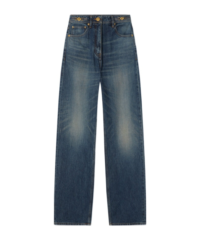 Versace Straight Leg Jeans In Blue