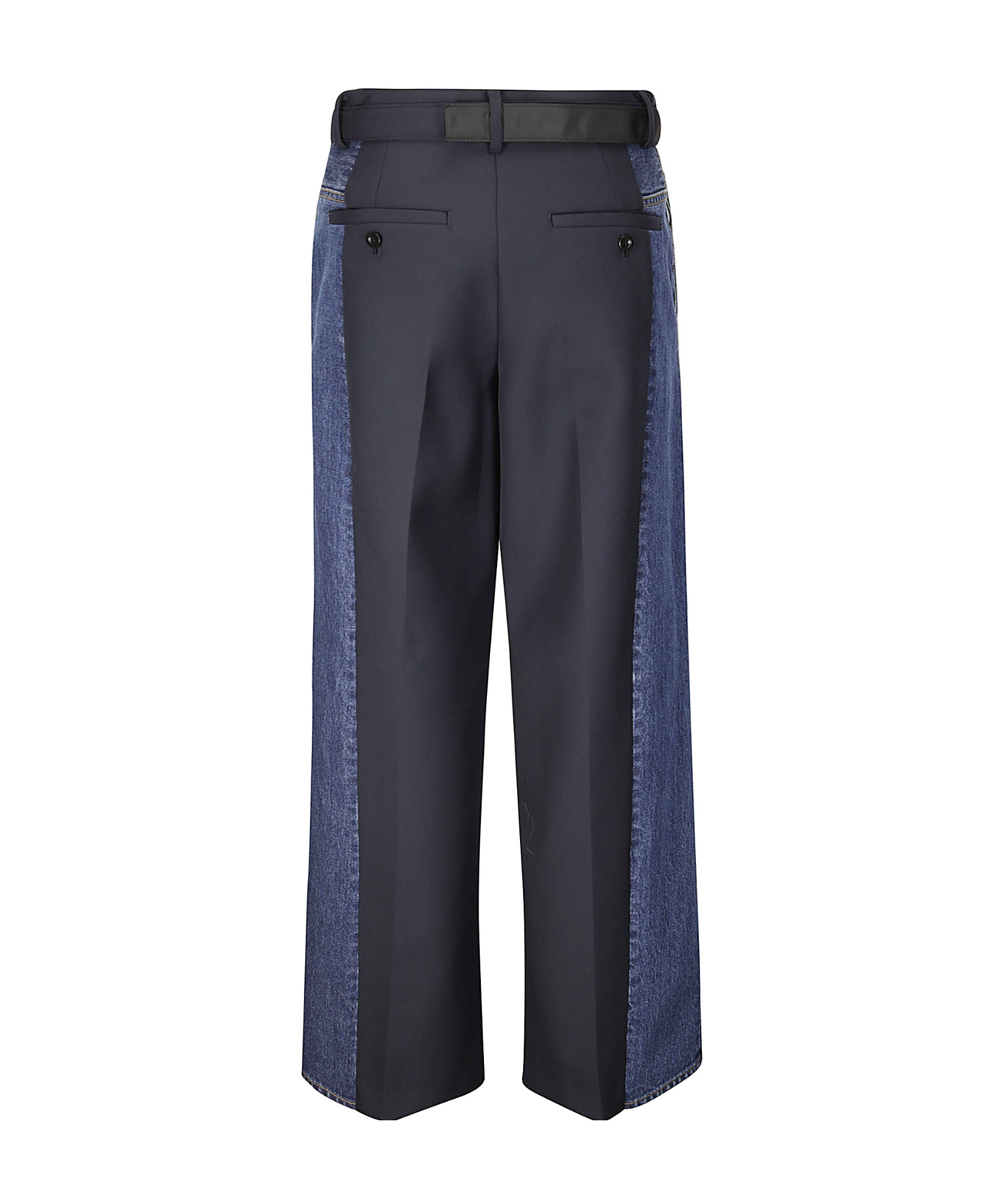 Shop Sacai Panelled Trousers In Black