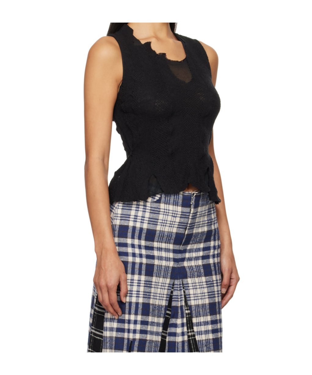 Our Legacy Black Ragged Vest In Black