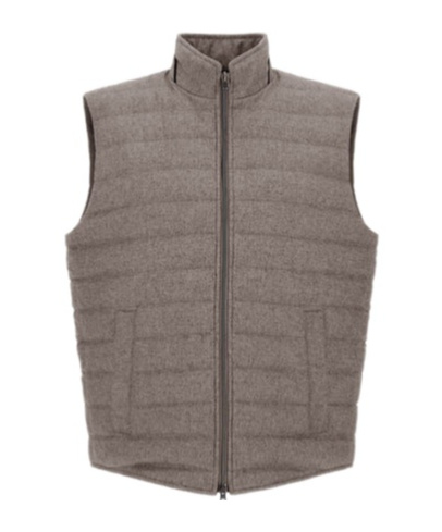 Herno Upright Neck Down Vest In Gray