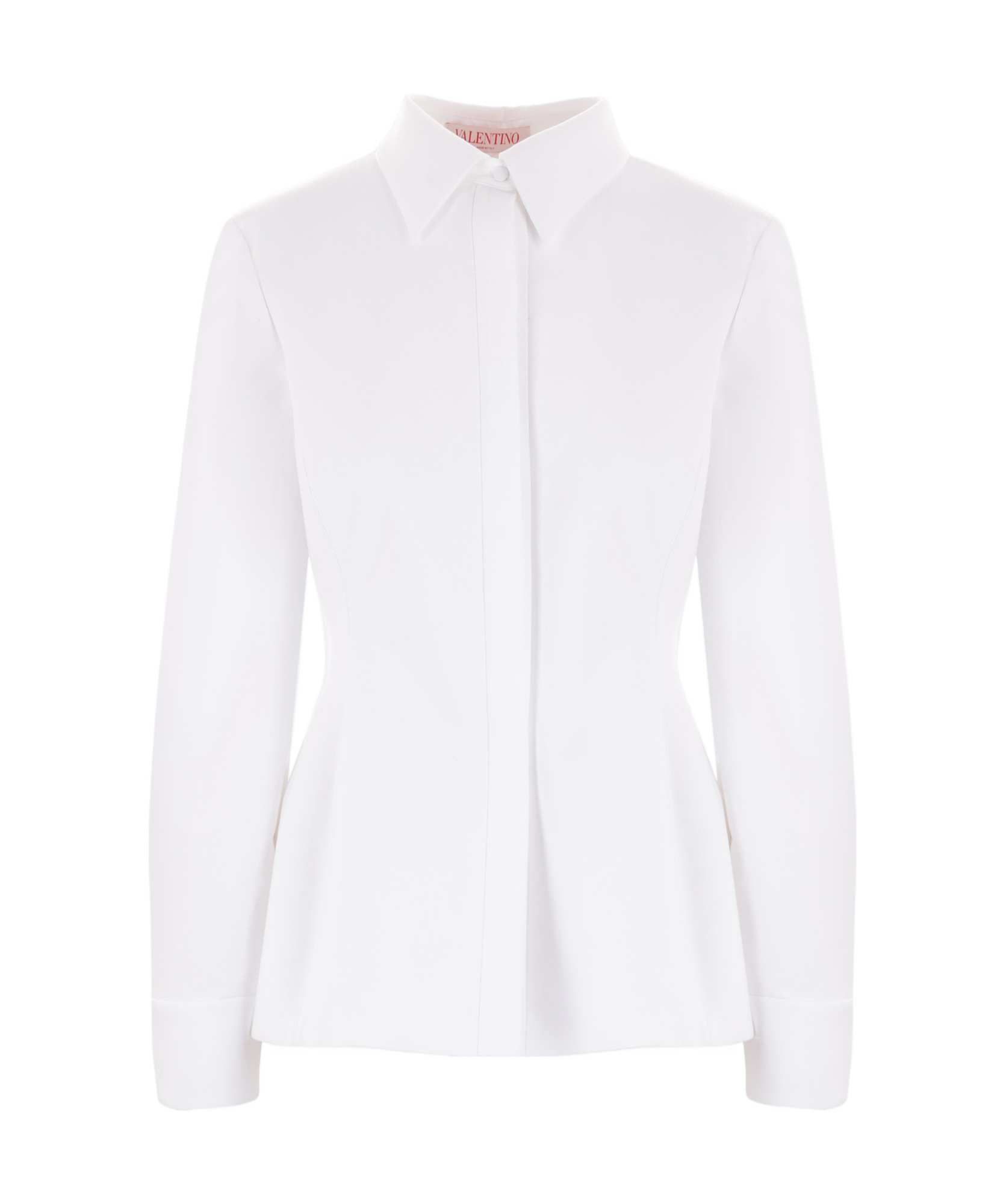 Valentino Slim-cut Long-sleeve Shirt In White