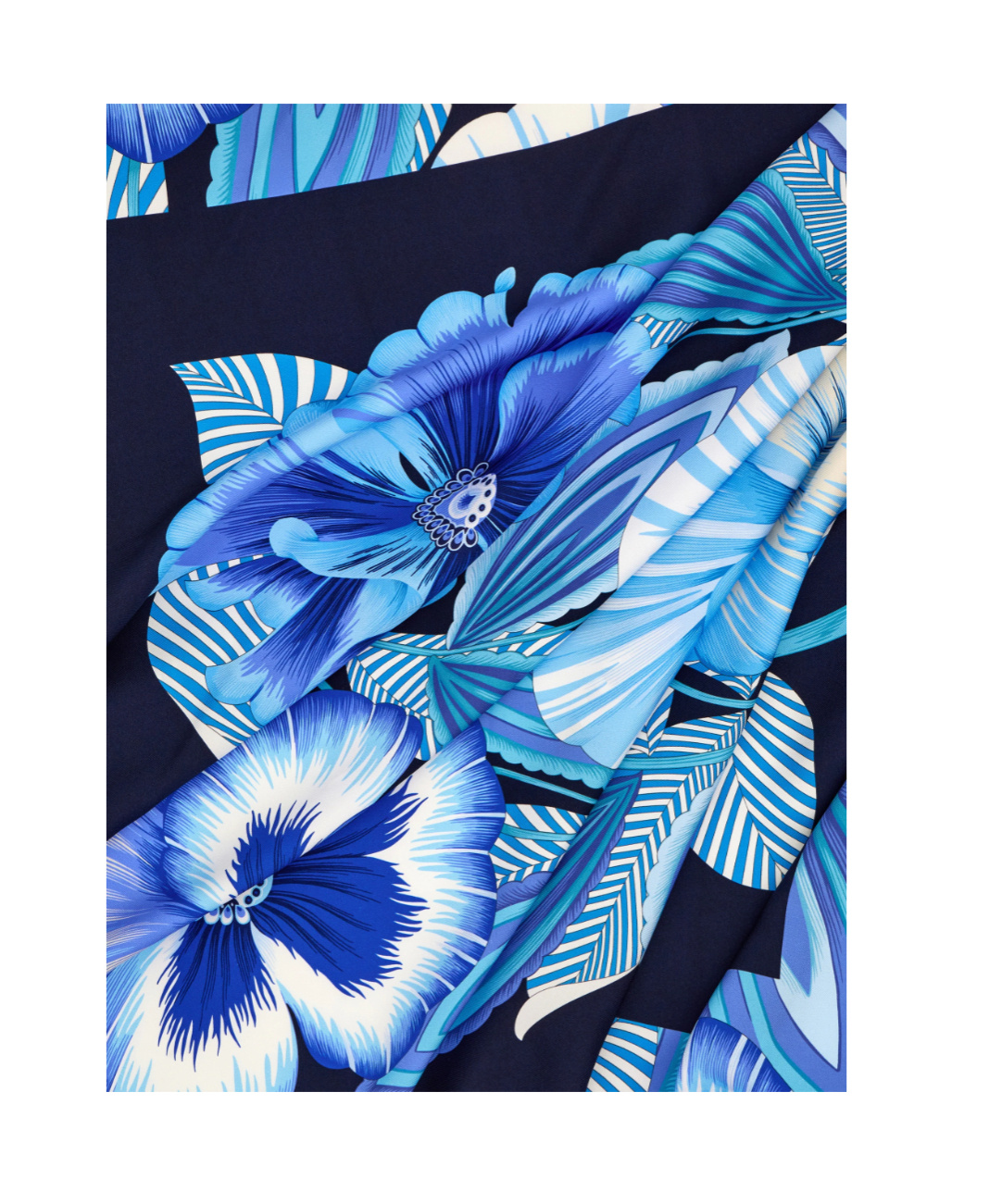 Ferragamo Brezza Print Silk Bandeau In Blue