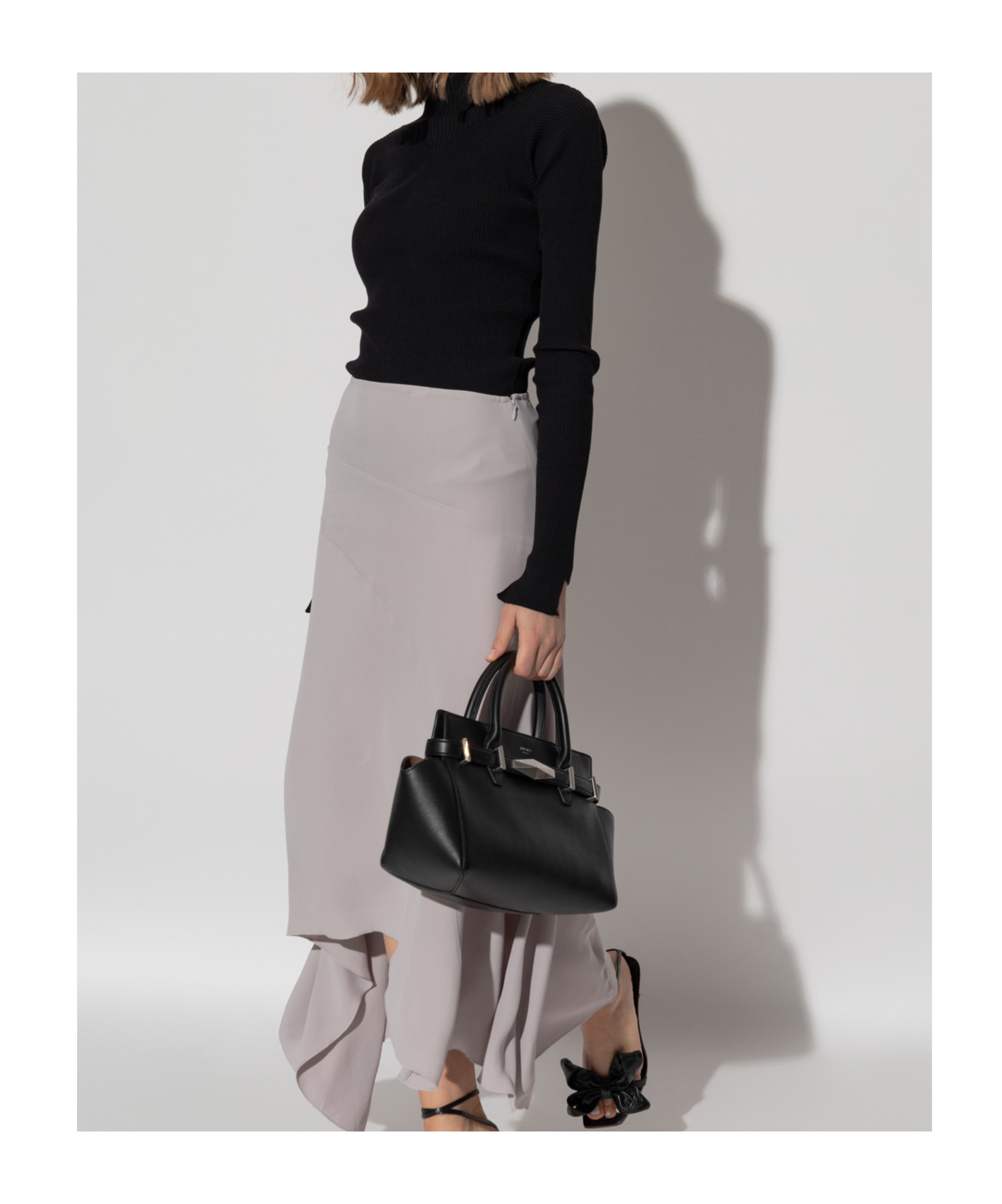 Shop Victoria Beckham Spiral Seam Skirt In Gray
