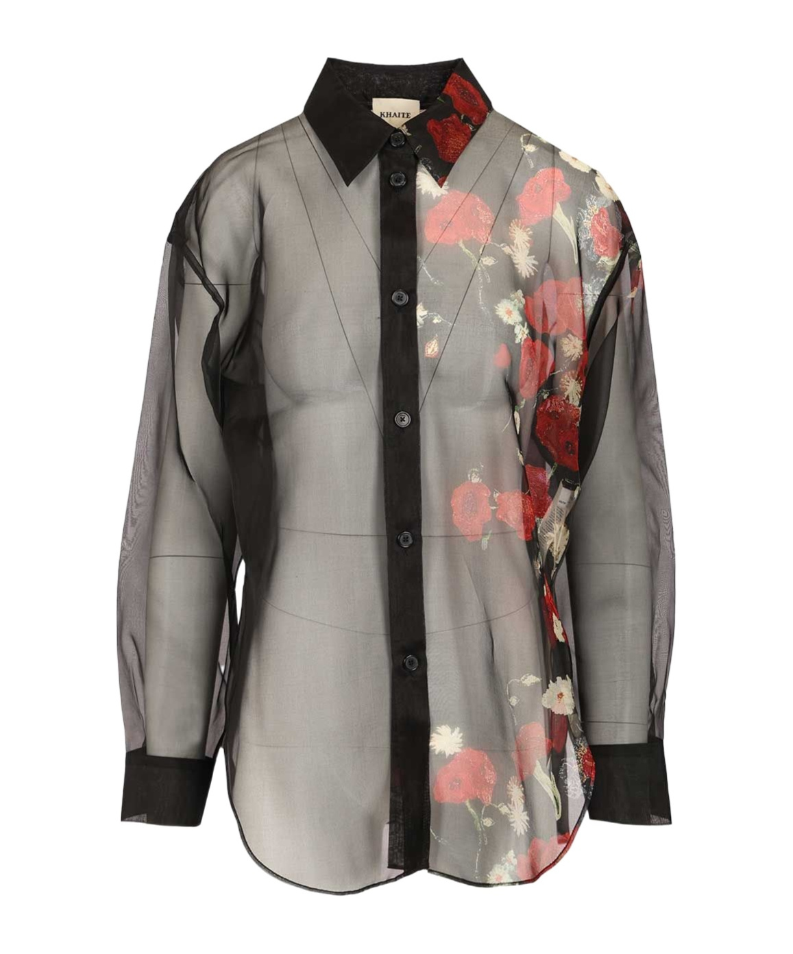 Khaite Floral Printed Long Sleeved Shirt In Multi