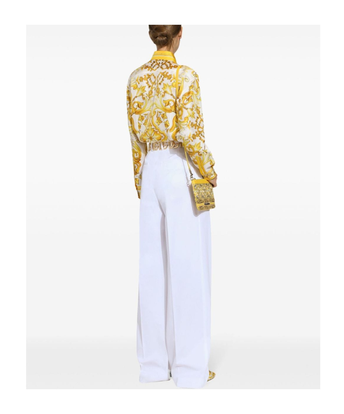 Dolce & Gabbana High-waist Flared Trousers In White